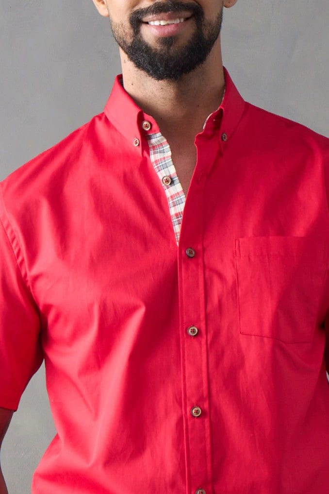 Camisa regular fit manga corta rojo - imagen 3