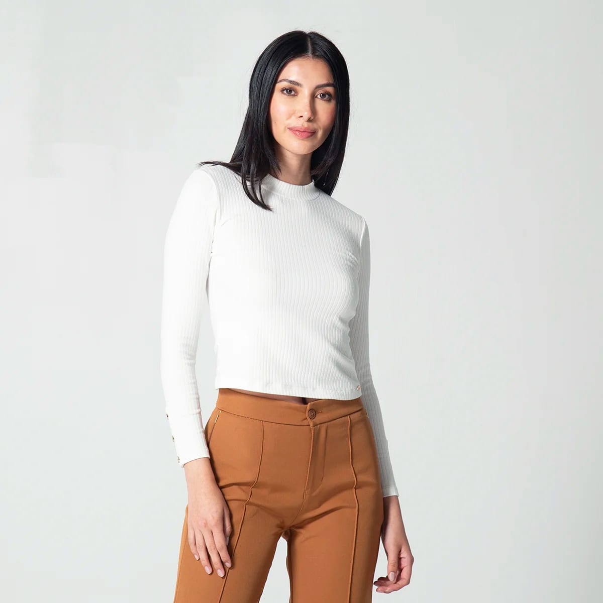 Blusa Cuello Alto Slim Amanda - imagen 1