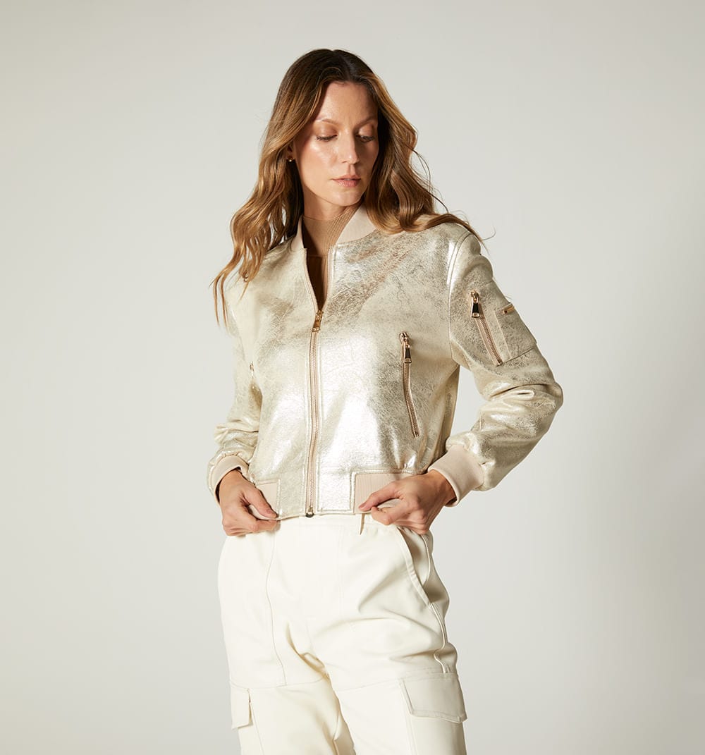 Bomber jacket con efecto foil - imagen 6