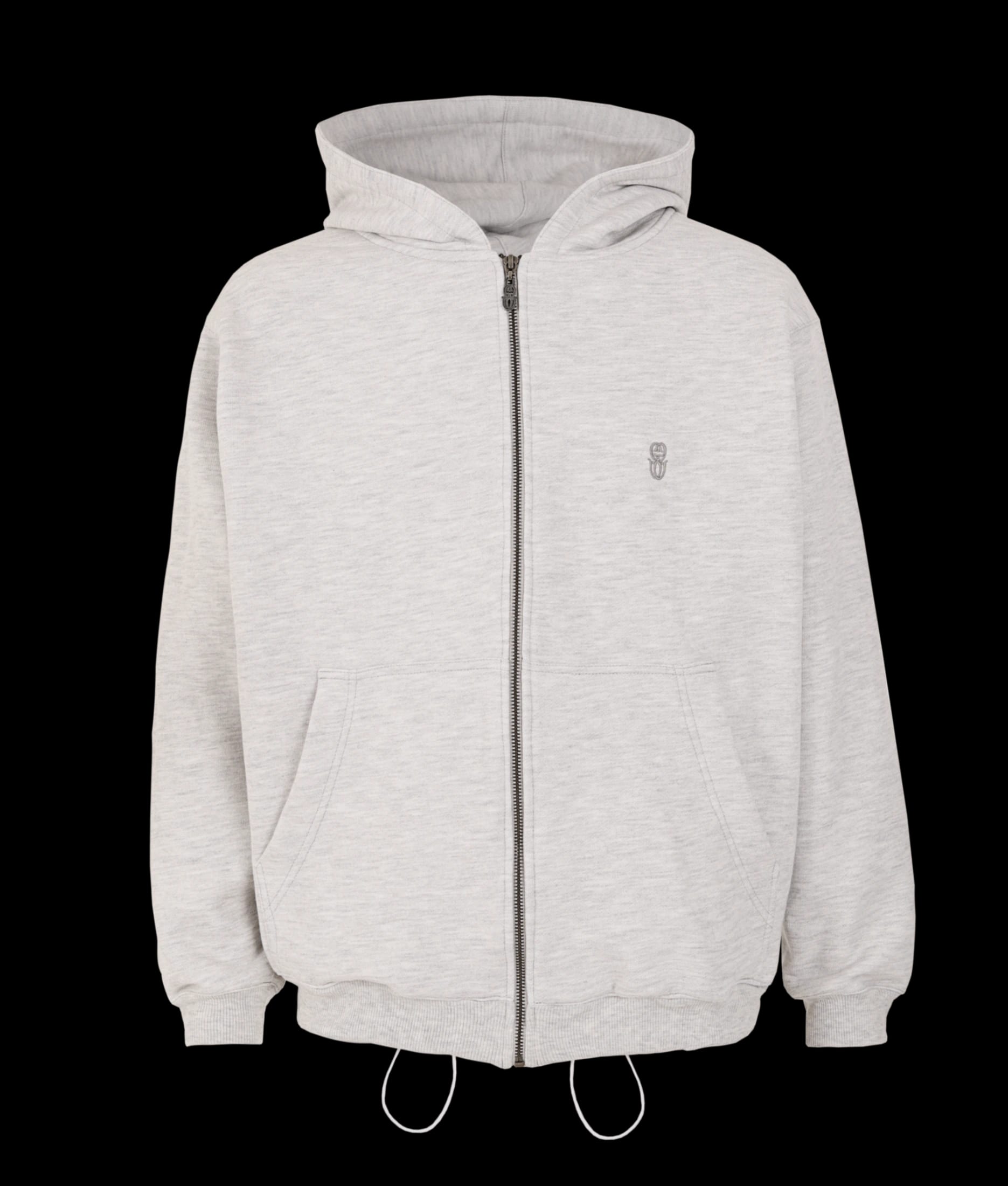 MONOGRAM GRAY ZIPPER HOODIE - imagen 1