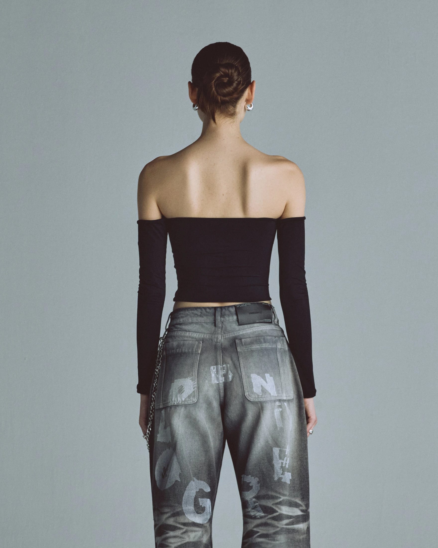 Basics Off Shoulder Long Sleeve Top Black - imagen 5