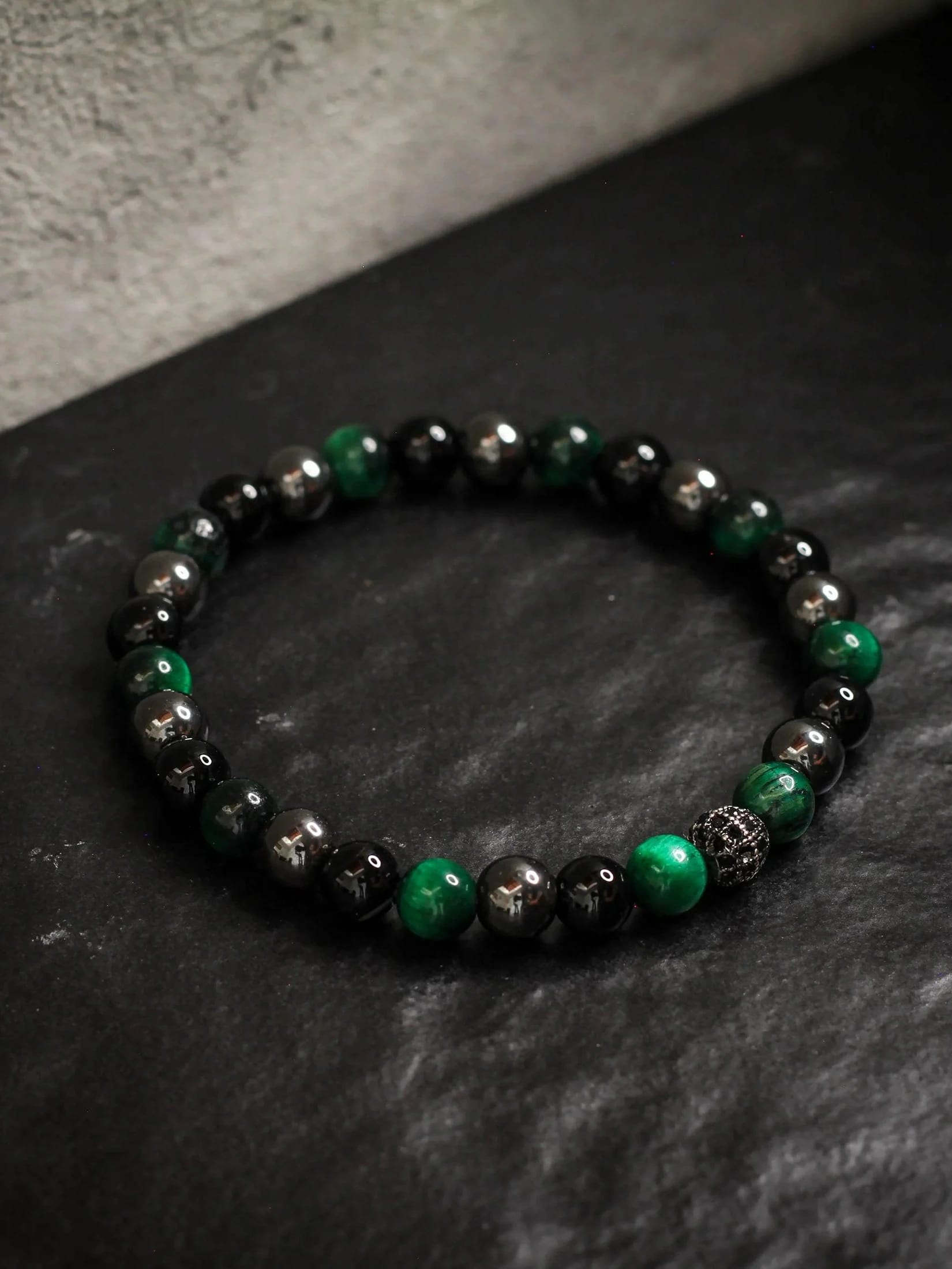 Brazalete Tayrona Tigre Verde 6mm - imagen 2