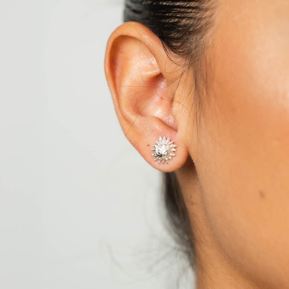 Aretes Sol de Rumbo Plateado - imagen 2