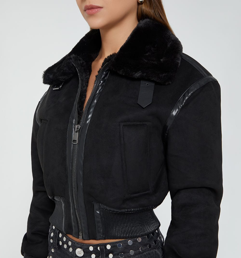 Chaqueta bomber con pelo interno - imagen 3