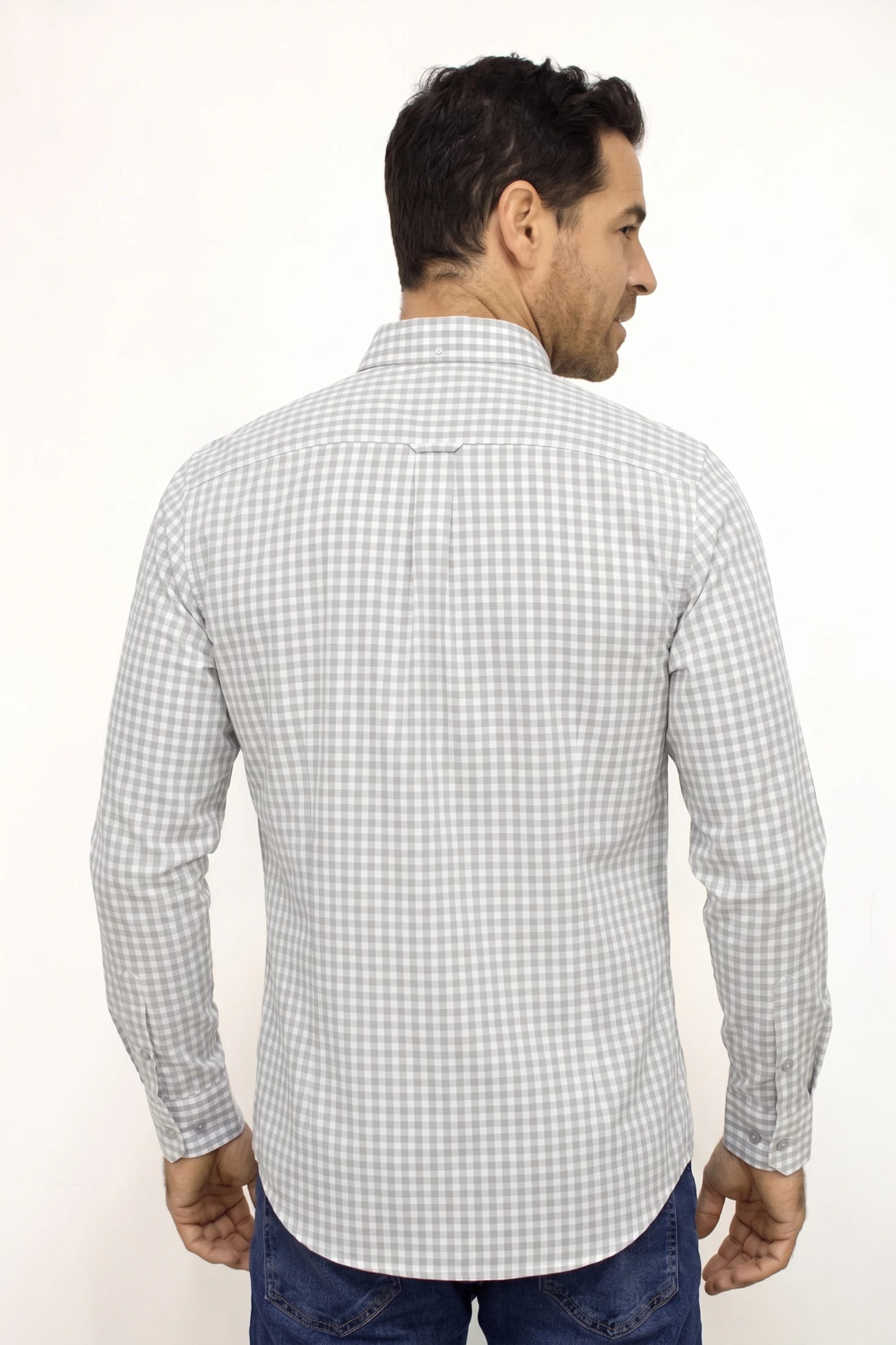 CAMISA MANGA LARGA CUADROS MARFIL PARA HOMBRE - imagen 3