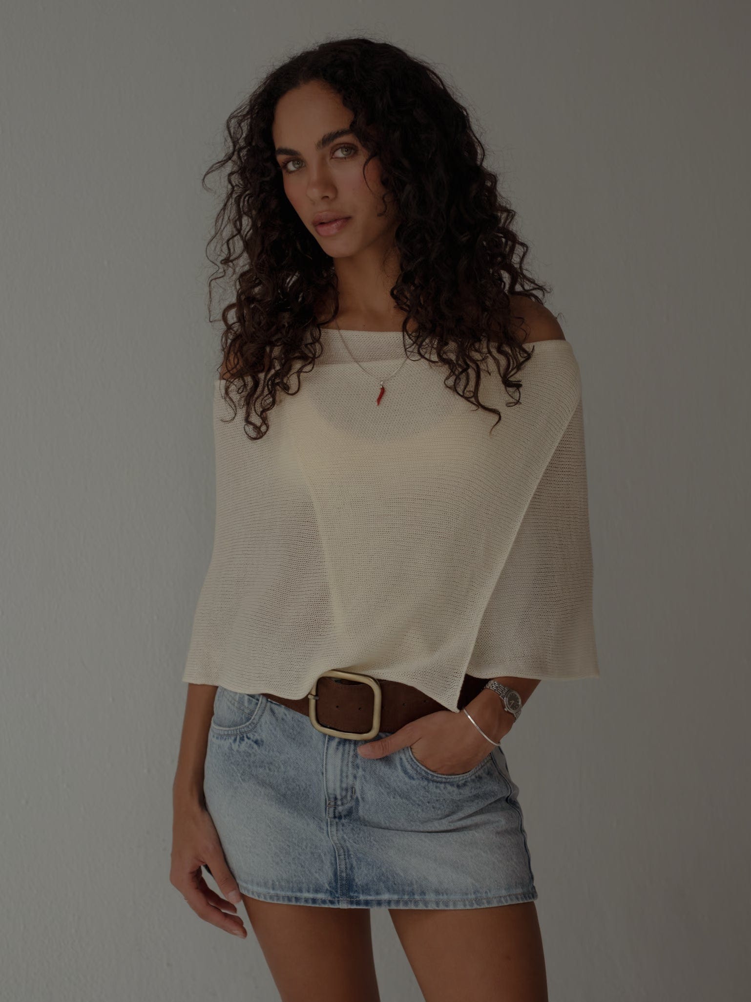 SUEDE BIG BELT - SEPIA - imagen 7