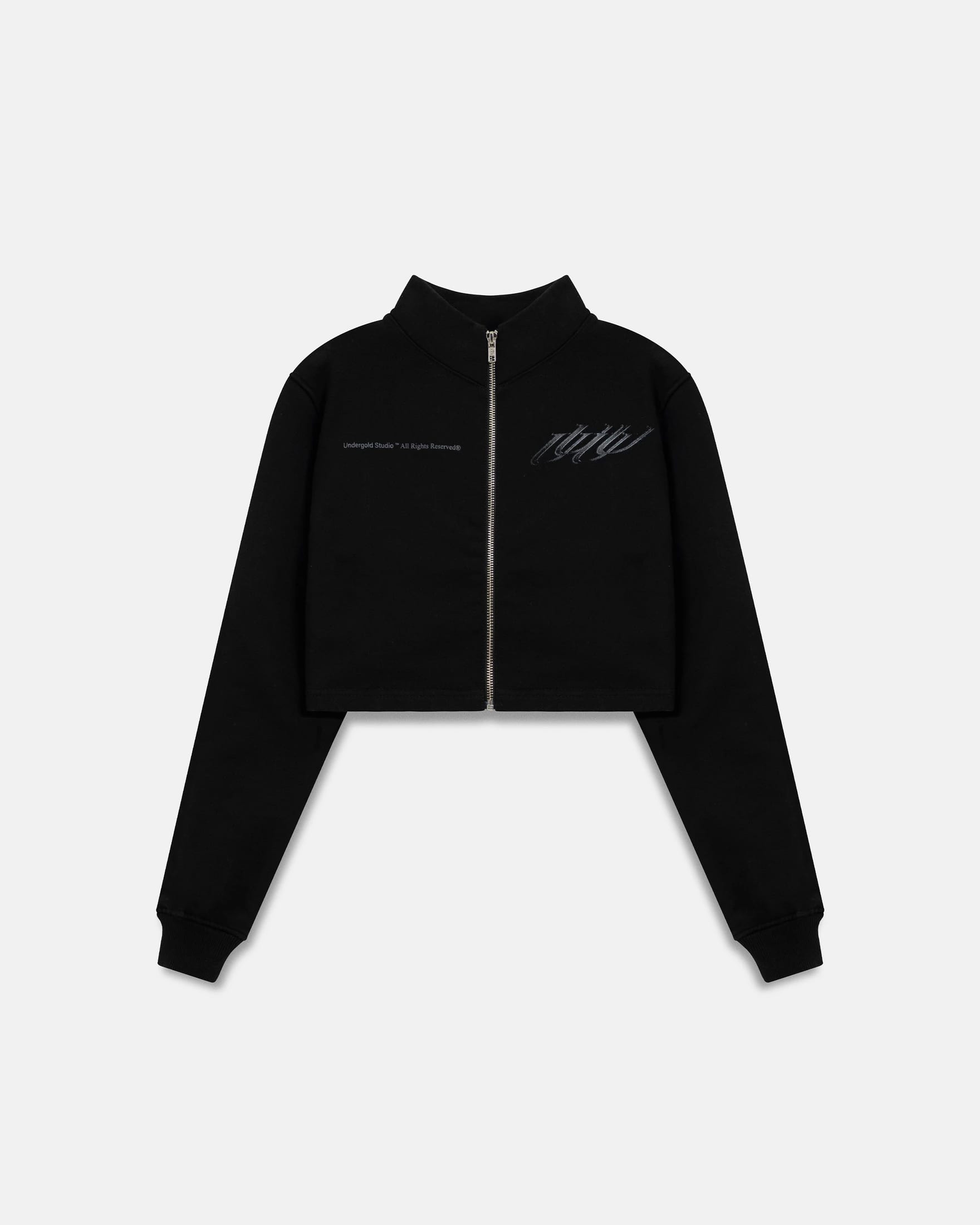W Spring Unity Zip Up Slim Fit Crewneck Black - imagen 1