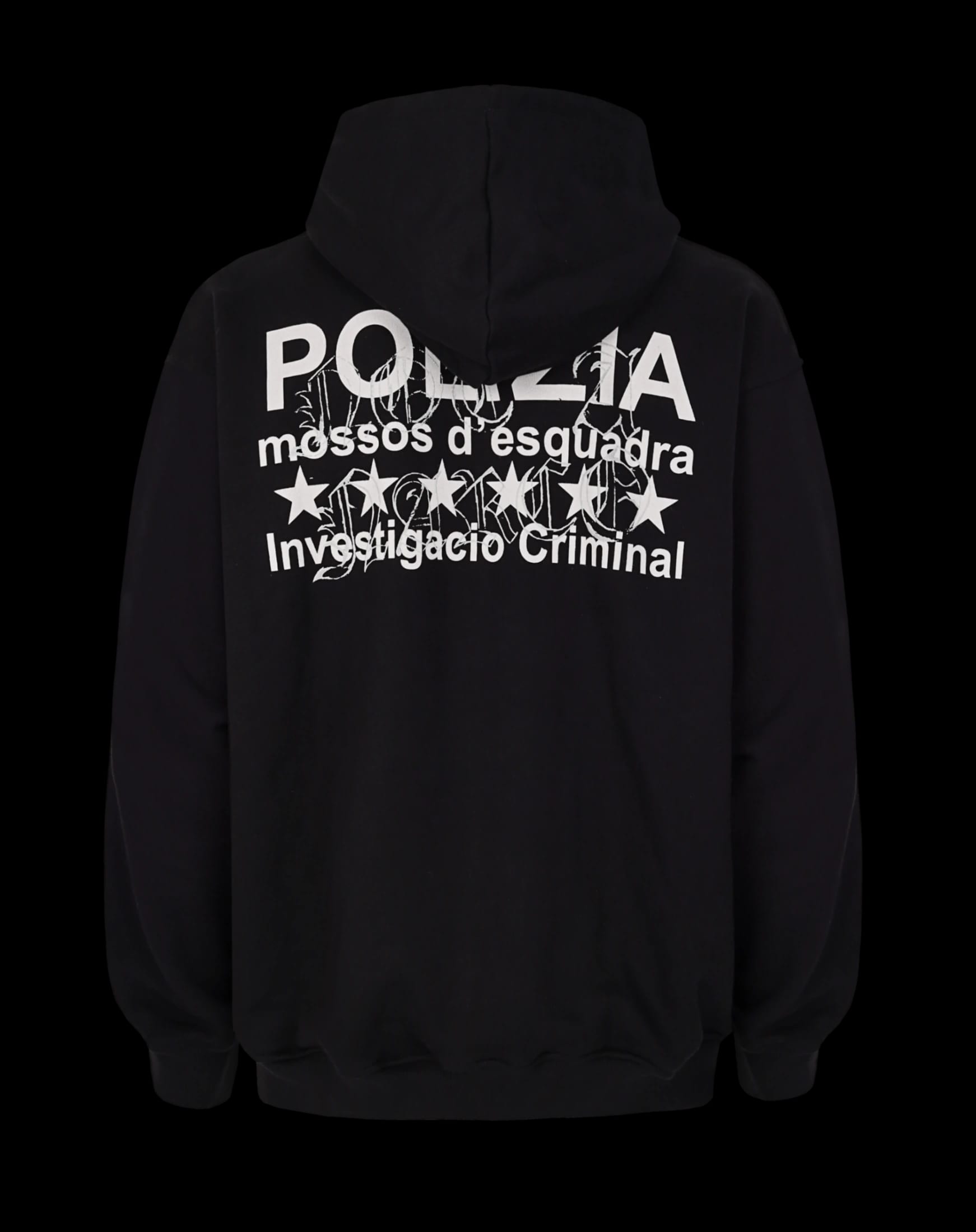 POLIZIA BLACK ZIPPER HOODIE - imagen 1