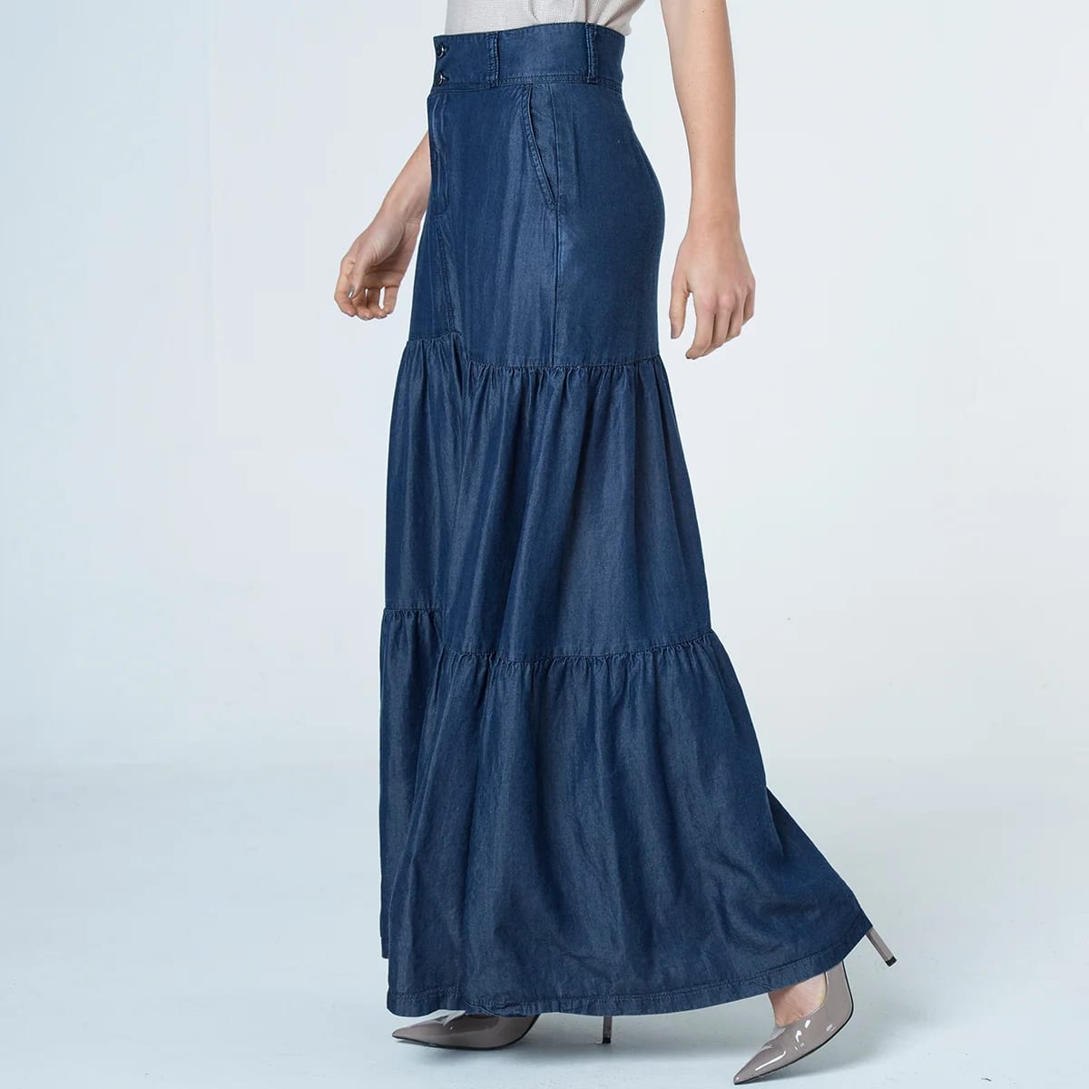 Falda Larga Denim Drk - imagen 3