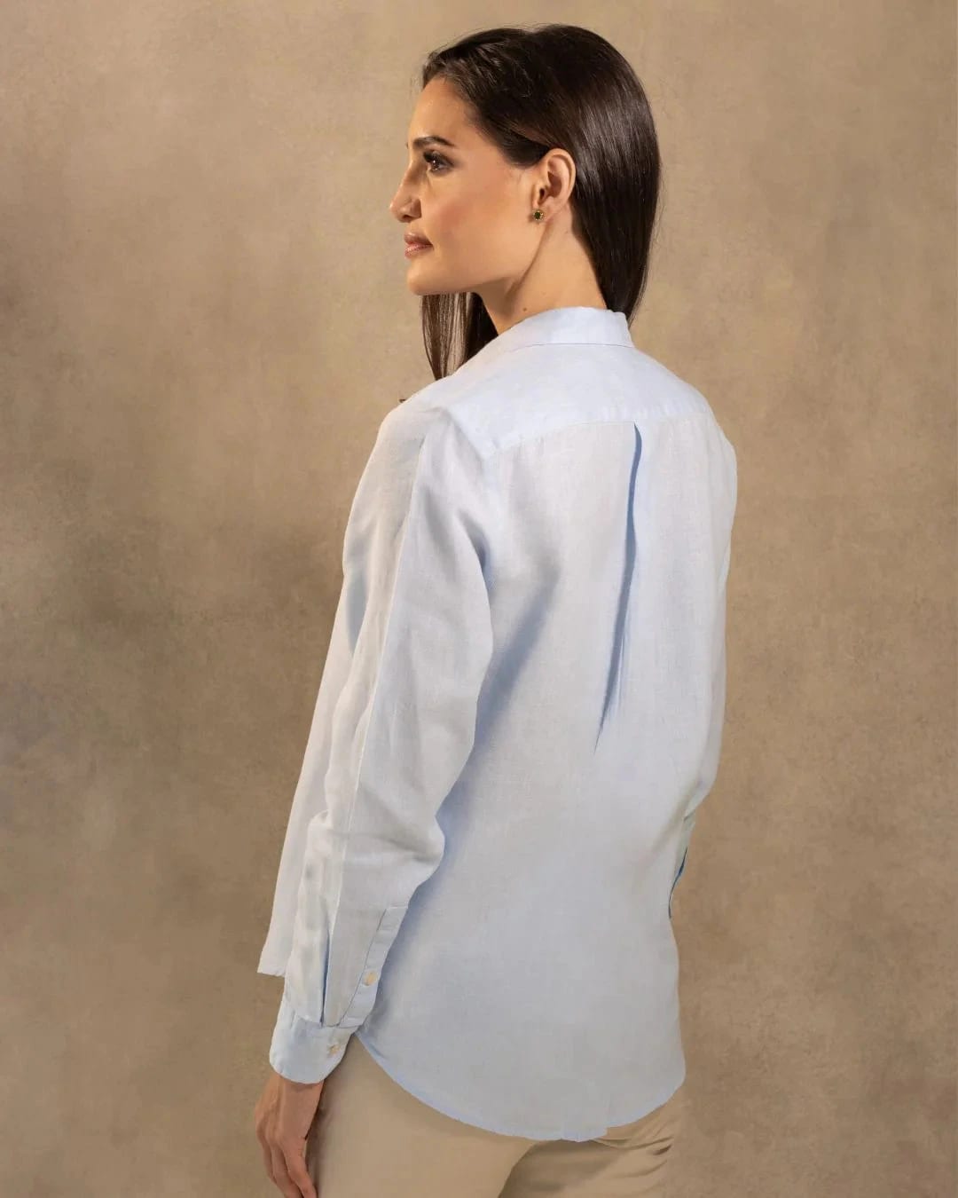 Camisa Lino De Mujer Azul Capri - imagen 3