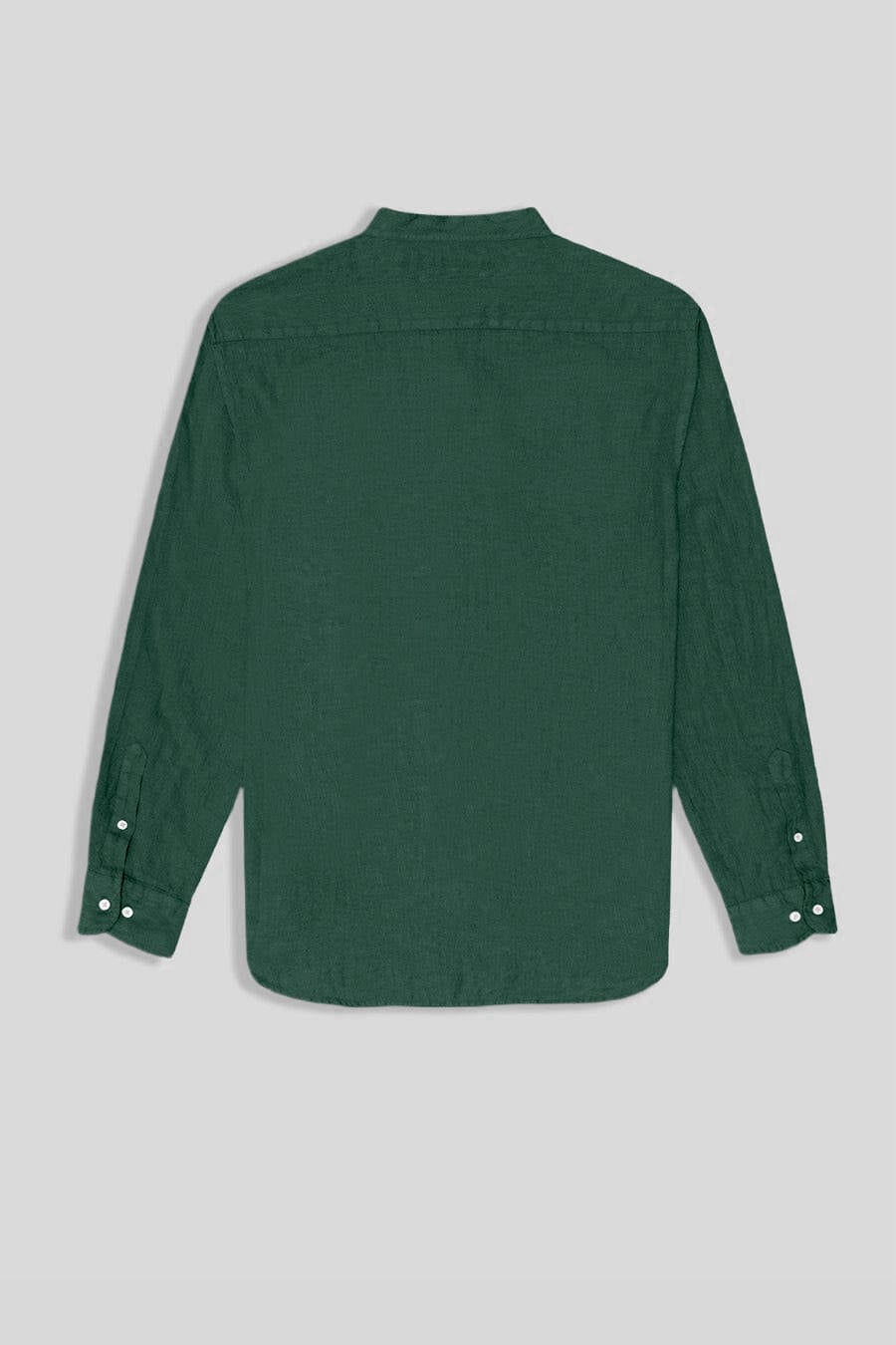 Men's linen shirt mao dark green - imagen 2