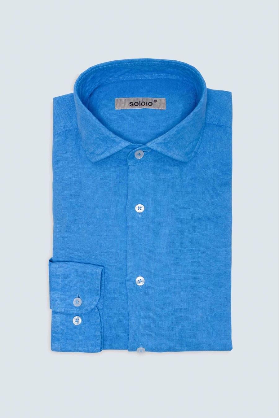 Men's linen shirt electric blue - imagen 3