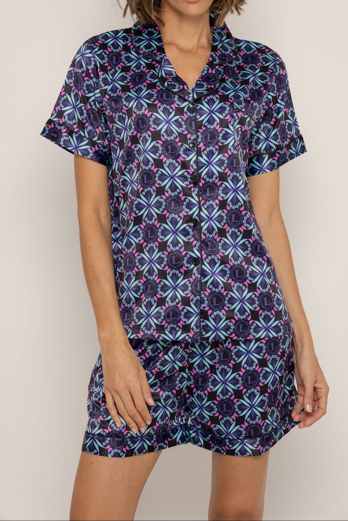 Conjunto short bohemio azul - imagen 1