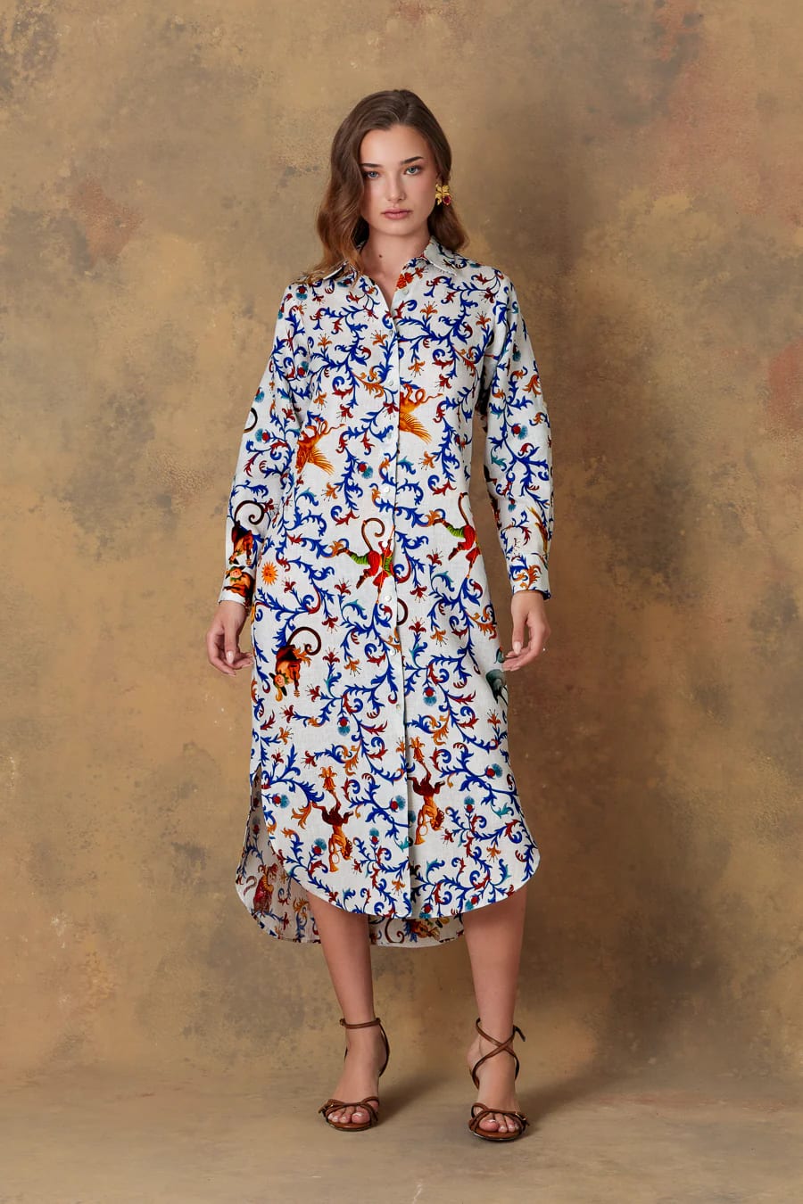 Women's dress linen chiron white - imagen 5