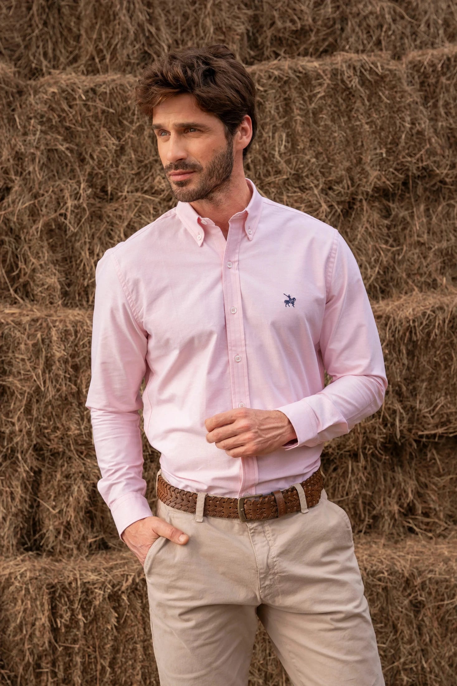 Camisa Oxford Pima Hombre Rosada - imagen 2