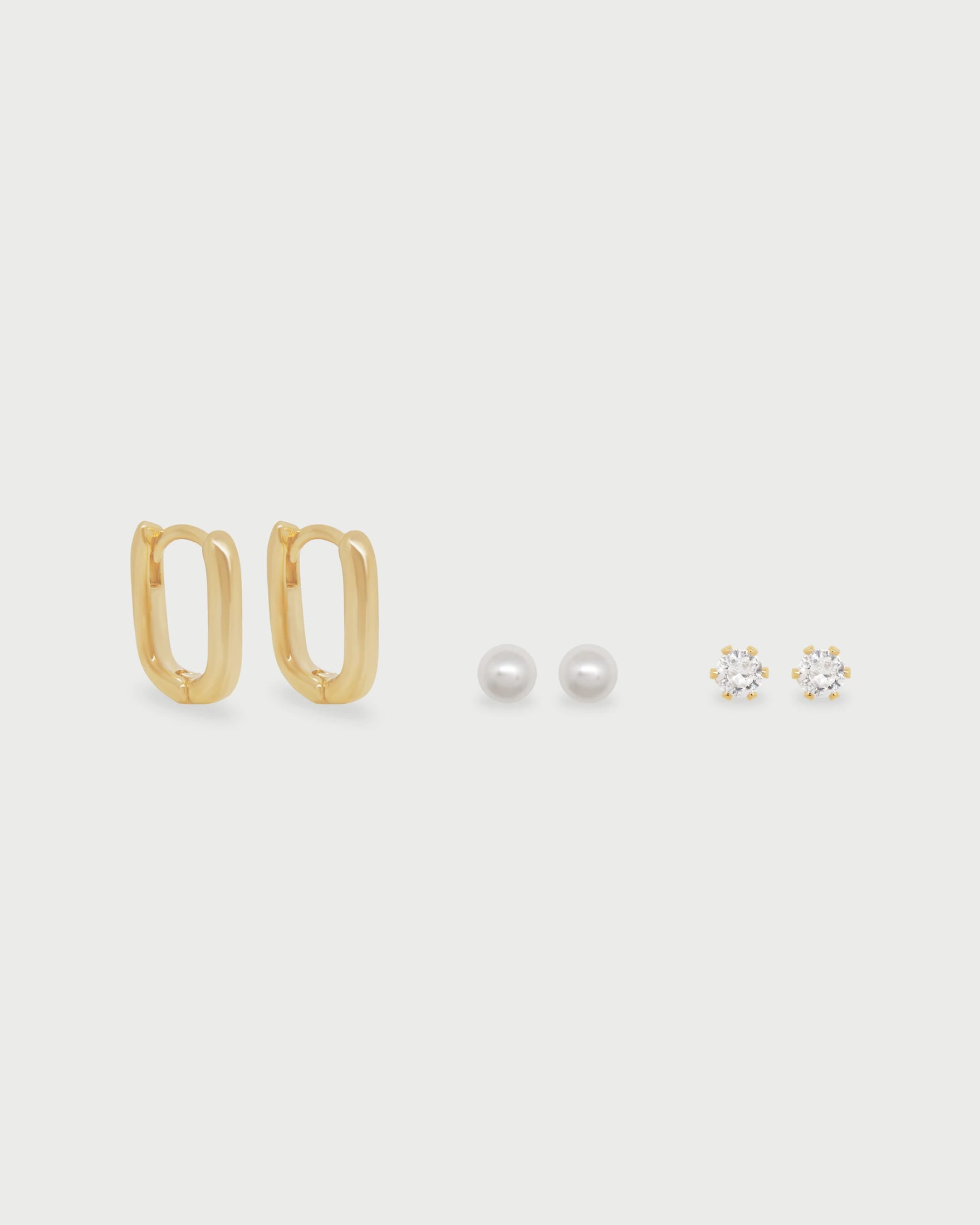 Set X3 Aretes Cuadros Y Básicos - imagen 2