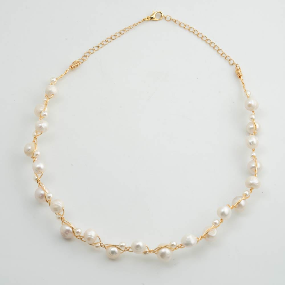 Collar Gargantilla Neria con Perla Dorado Para Mujer - imagen 1