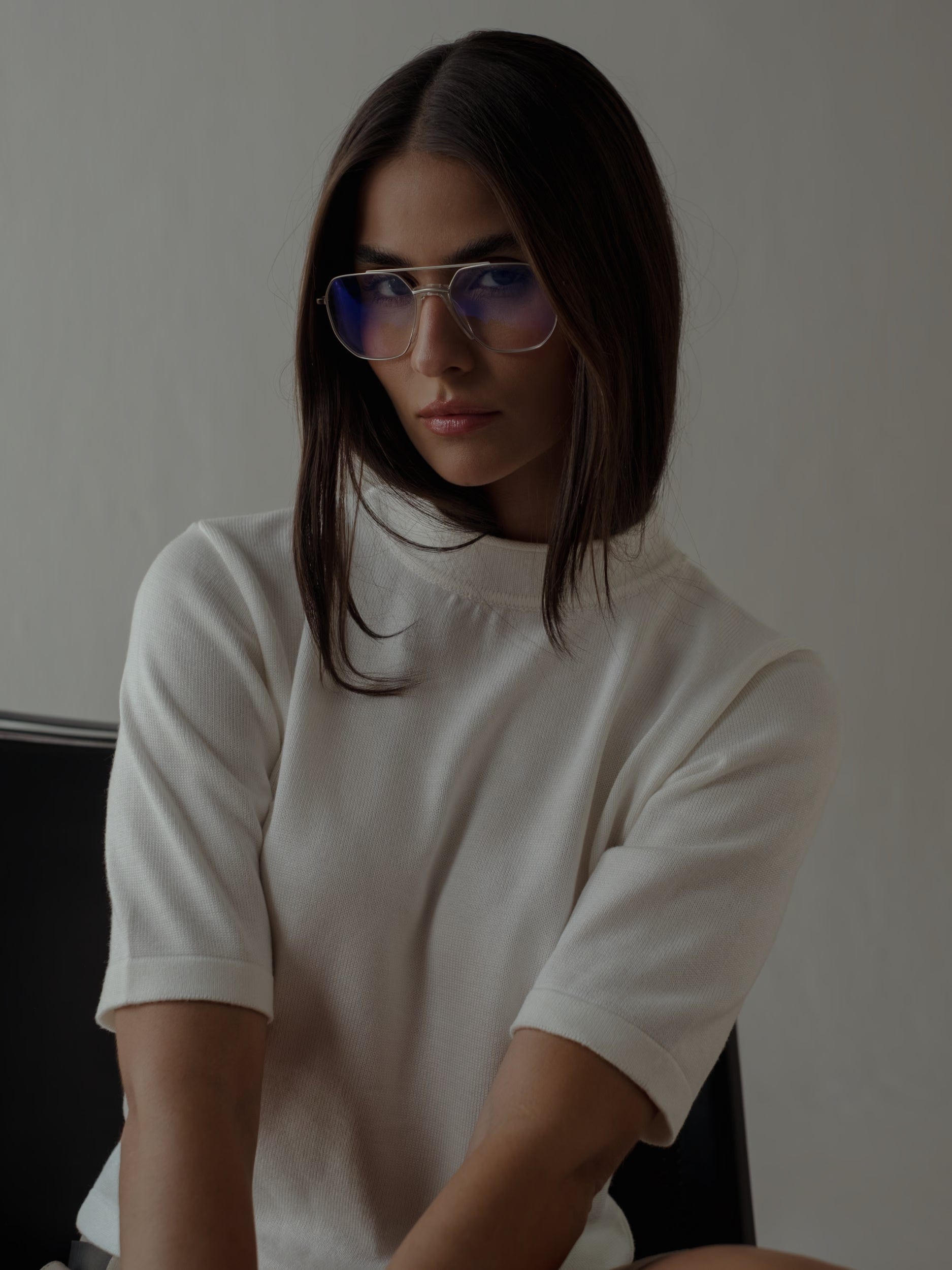 TALL COLLAR KNIT T-SHIRT - VANILLA - imagen 5