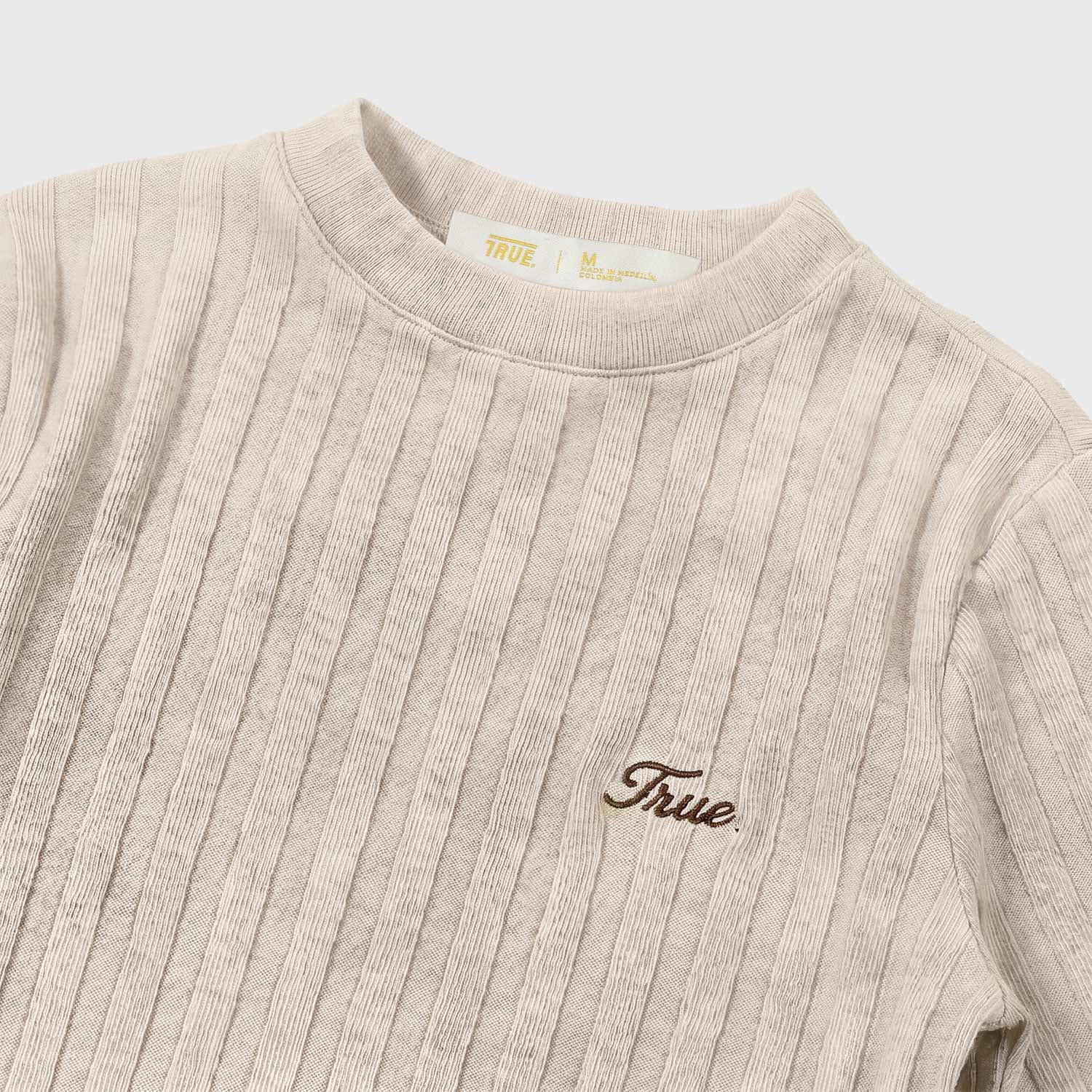 Slim Ribbed Long Sleeve - Washed Cream - imagen 4