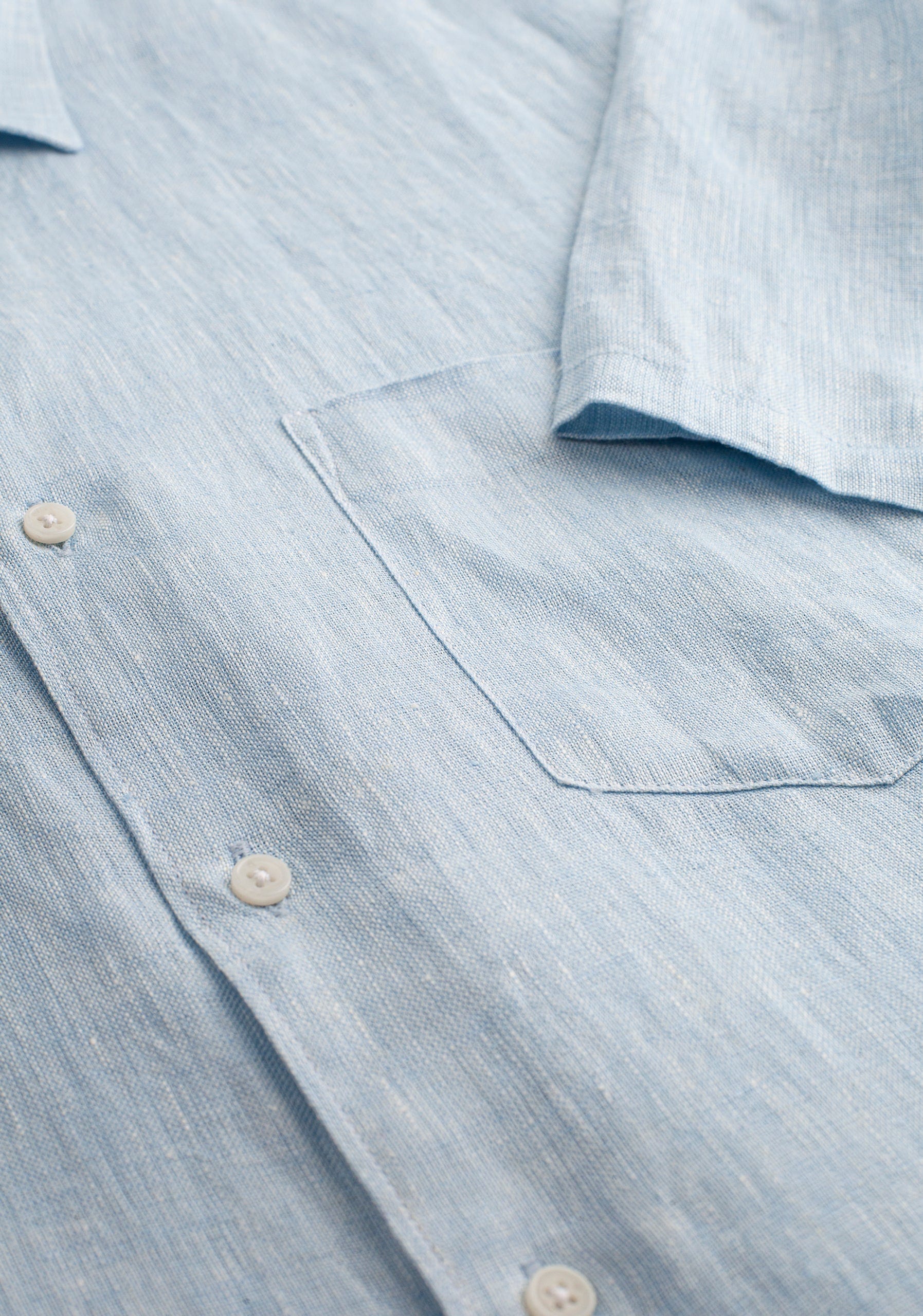 Camisa H Harlem Lino Unicolor Azul Claro - imagen 2