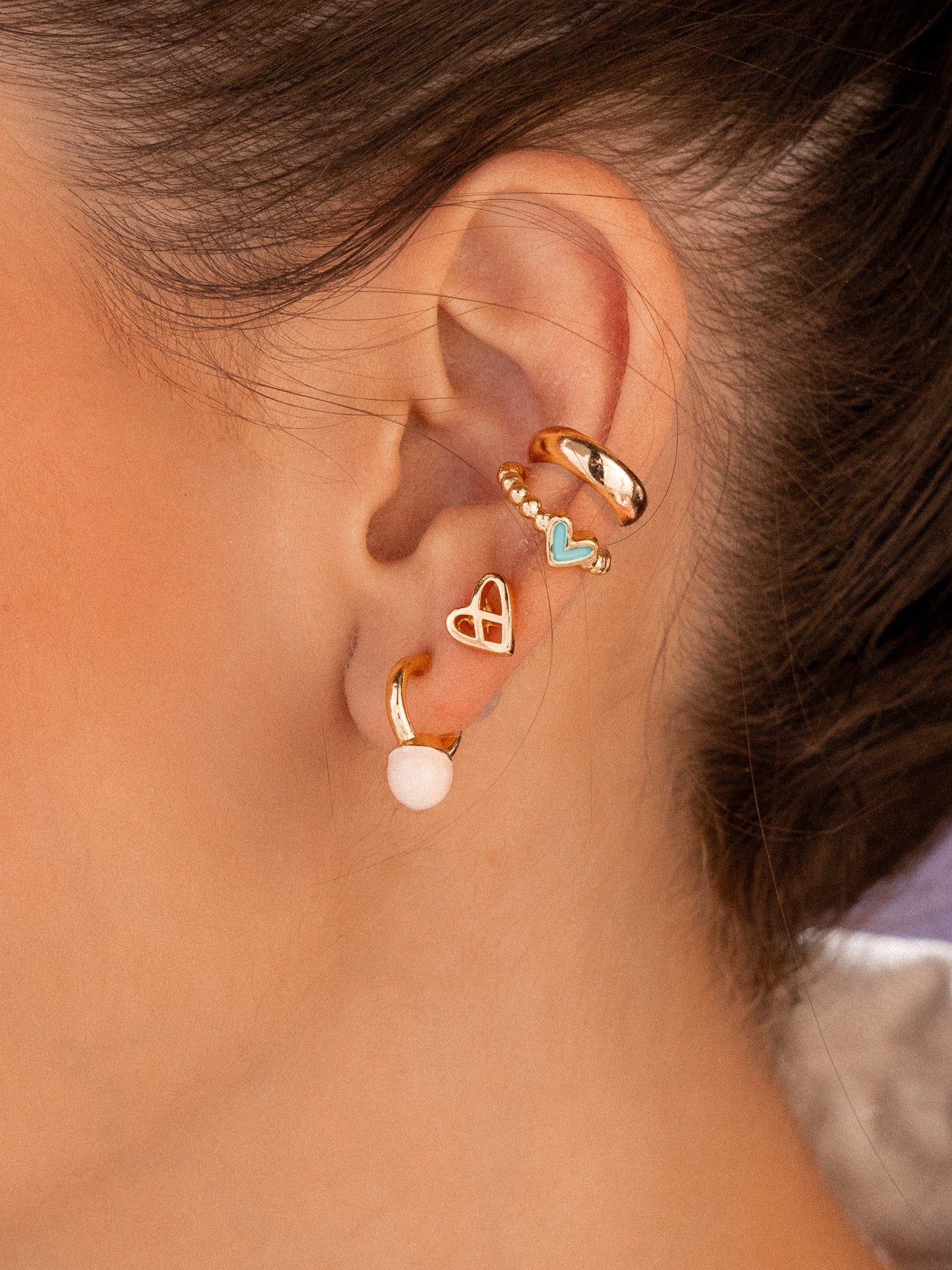 Set X4 Aretes Corazón AVM - imagen 1