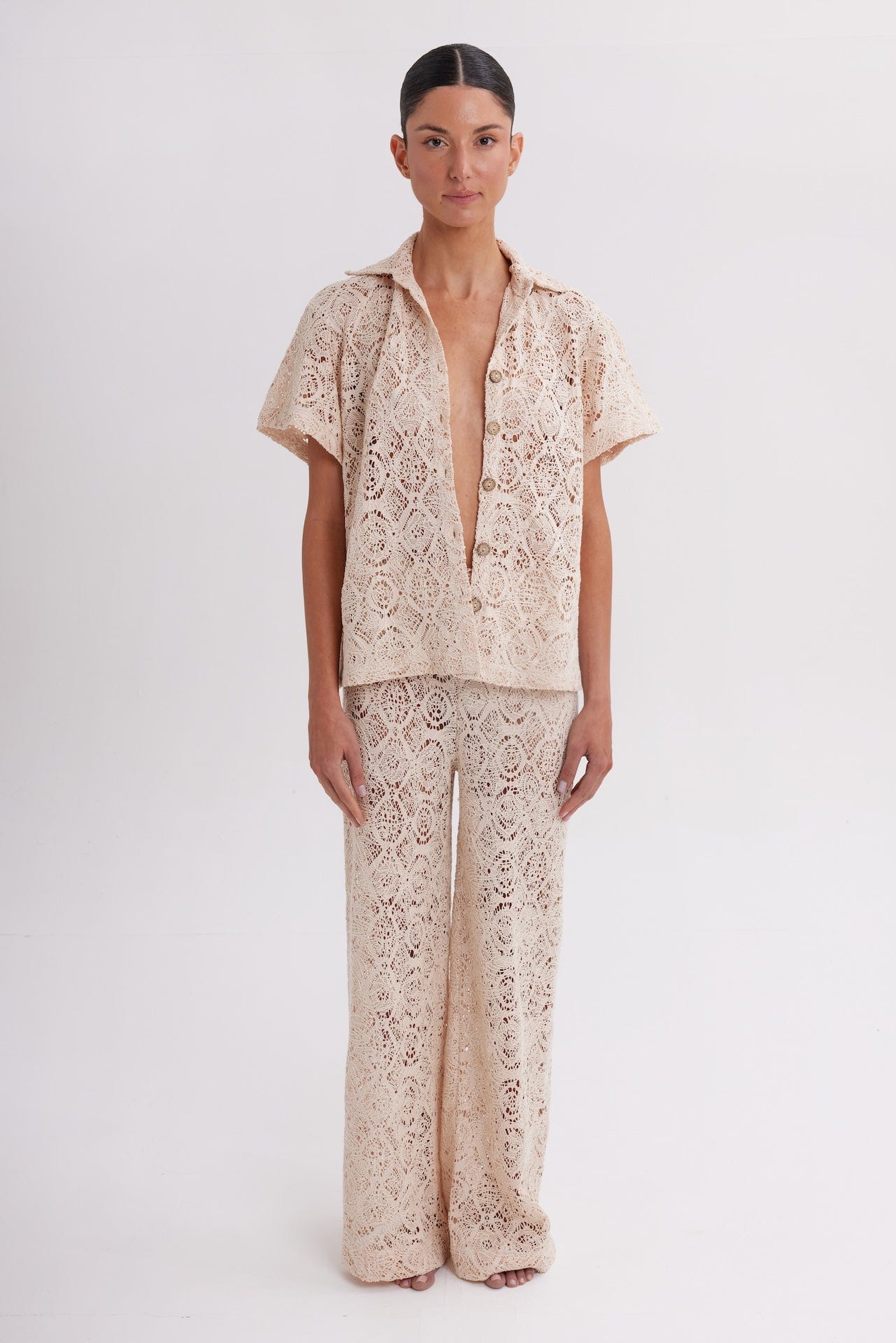 Camisa Mujer Simone & Pantalón Joelle Beige - imagen 1