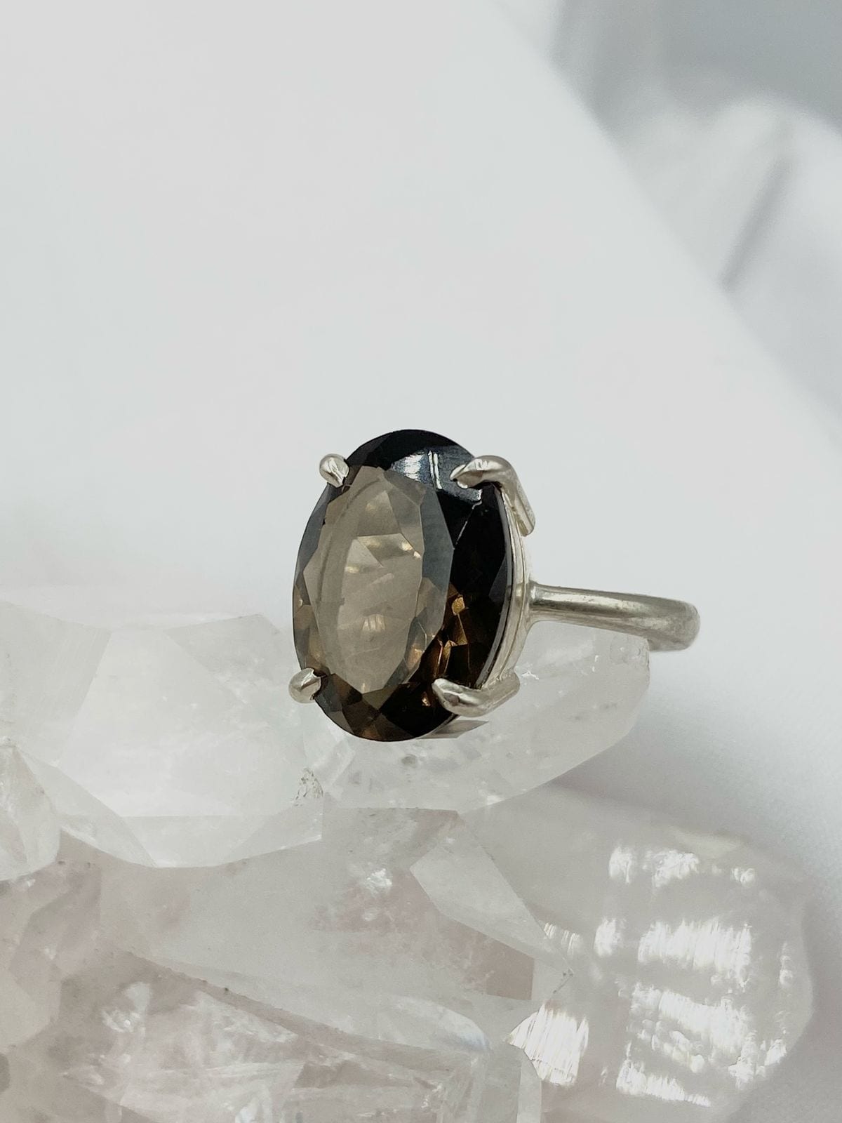 Anillo Cuarzo Humo Ovalado #2 - imagen 1