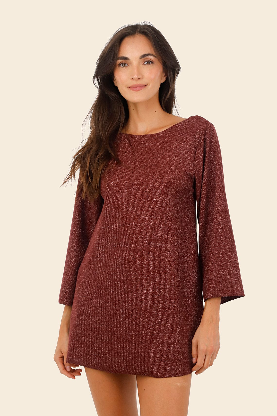 Textured Barn Red Apogeo Dress - imagen 3