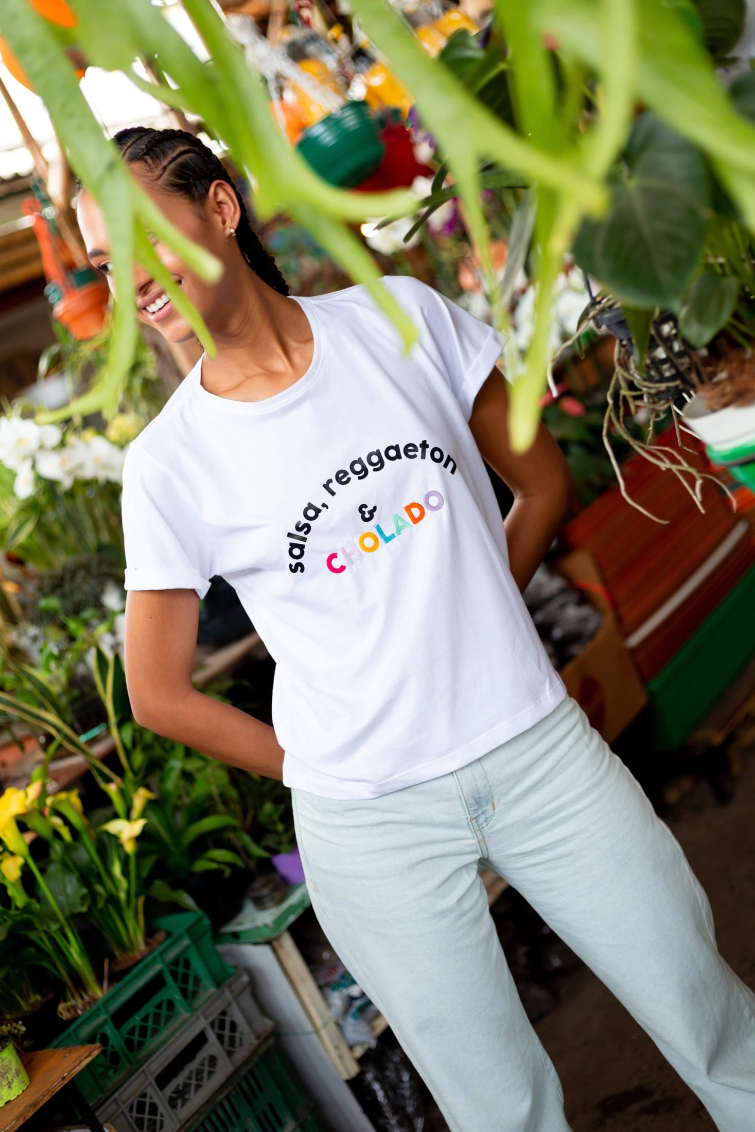 Salsa, Reggaeton & Cholado Embroidered Oversized Tee - imagen 1