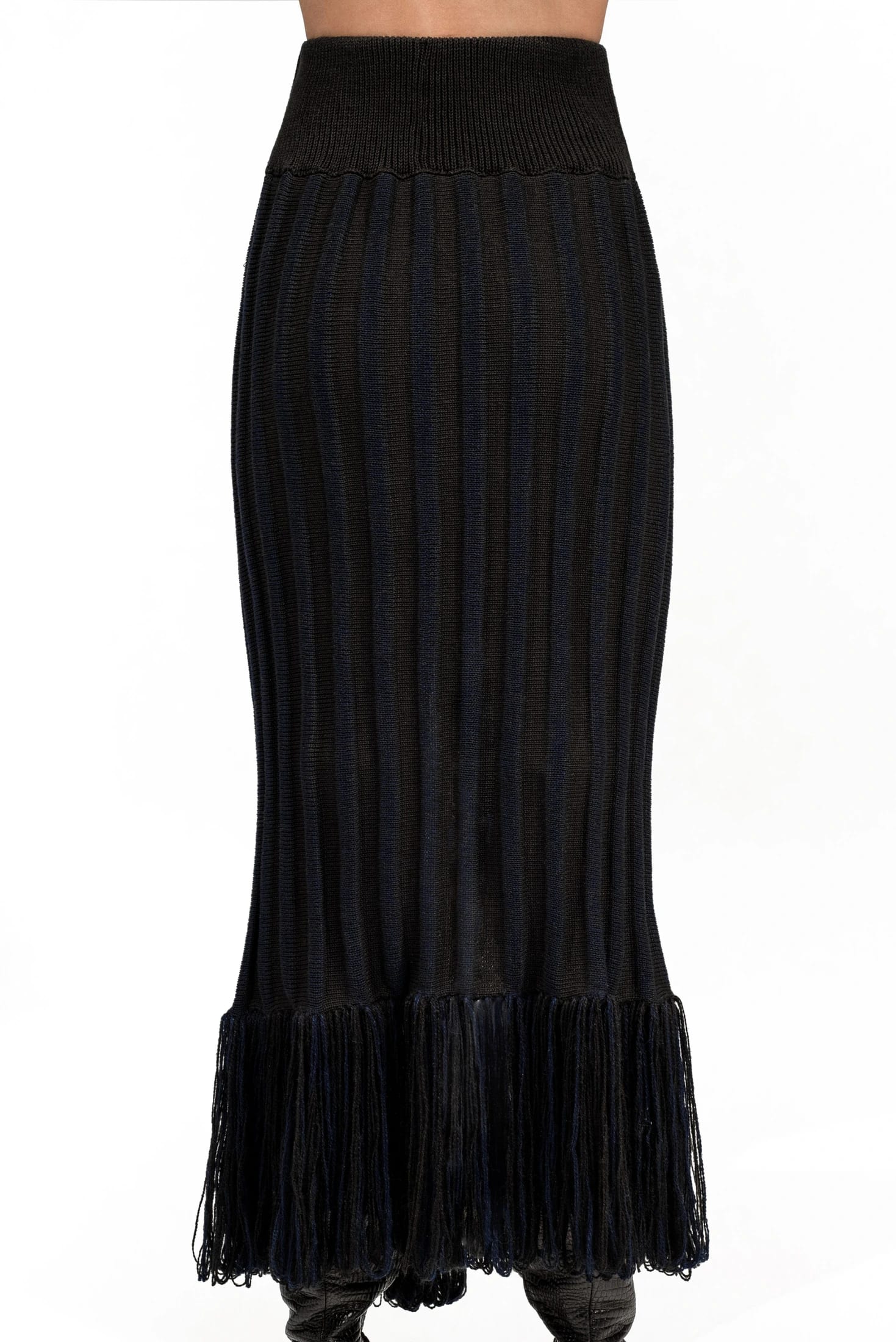TWO TONE KNITTED RIBBED SKIRT - imagen 3