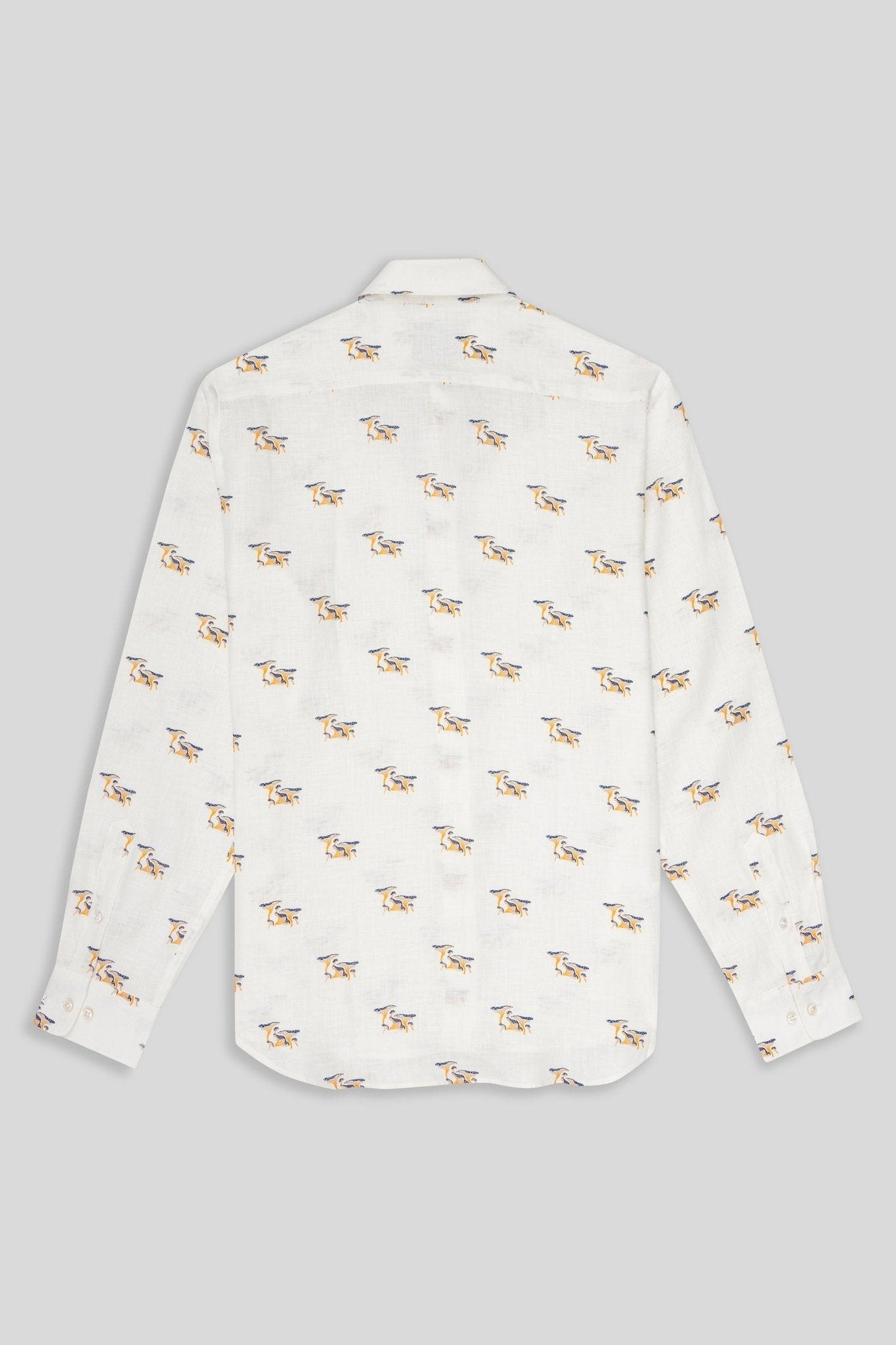 Men's white linen mushroom shirt - imagen 2