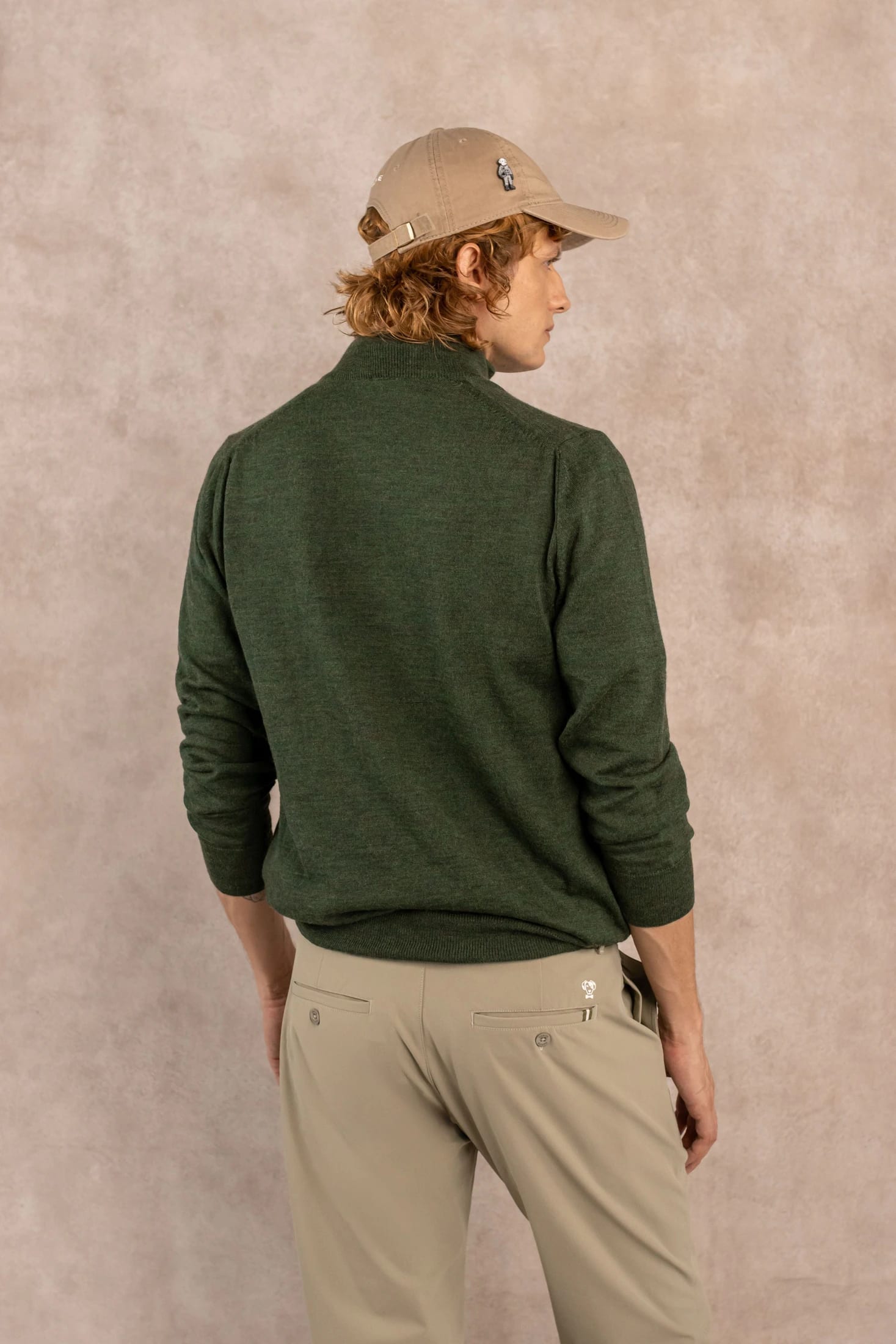 Halfzip Merino Antiarrugas Verde Militar - imagen 4
