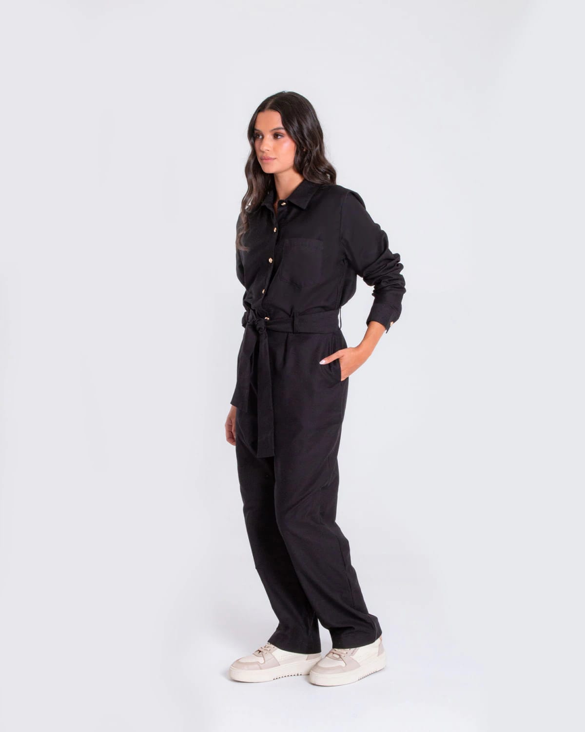Enterizo regular negro para mujer - imagen 2