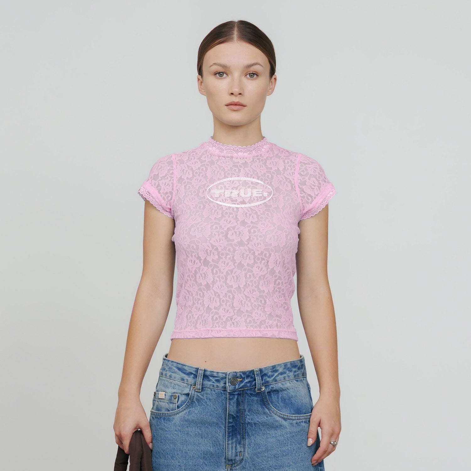 Floral Lace Baby Tee - Pink - imagen 2