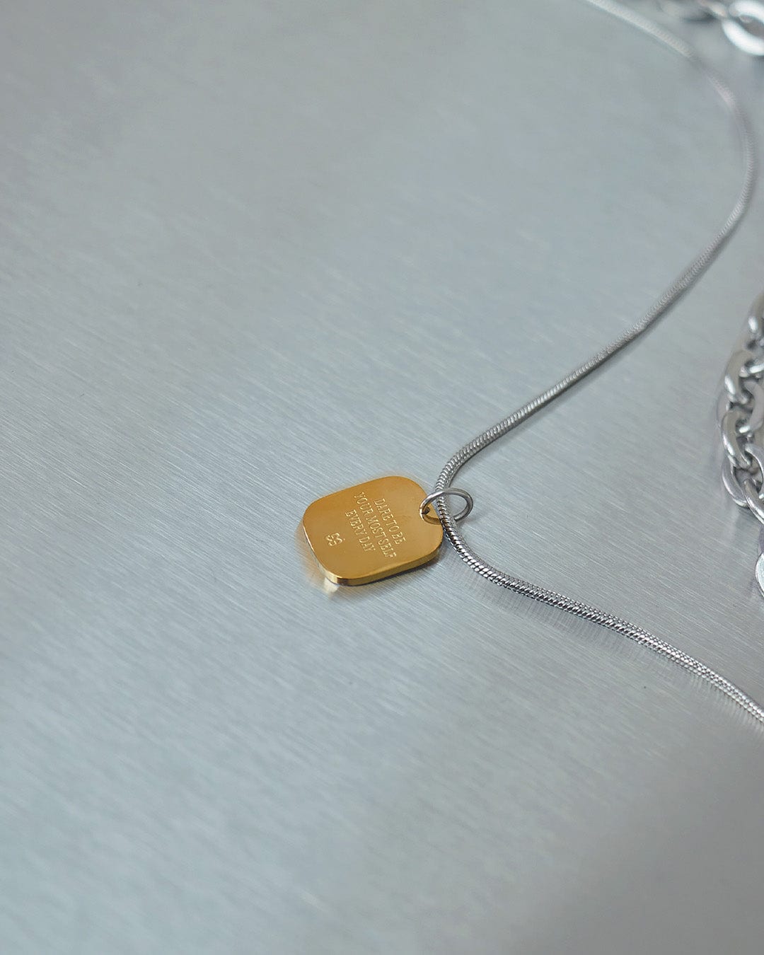 Collar Doble Dije Oro - Acero Inoxidable - imagen 4