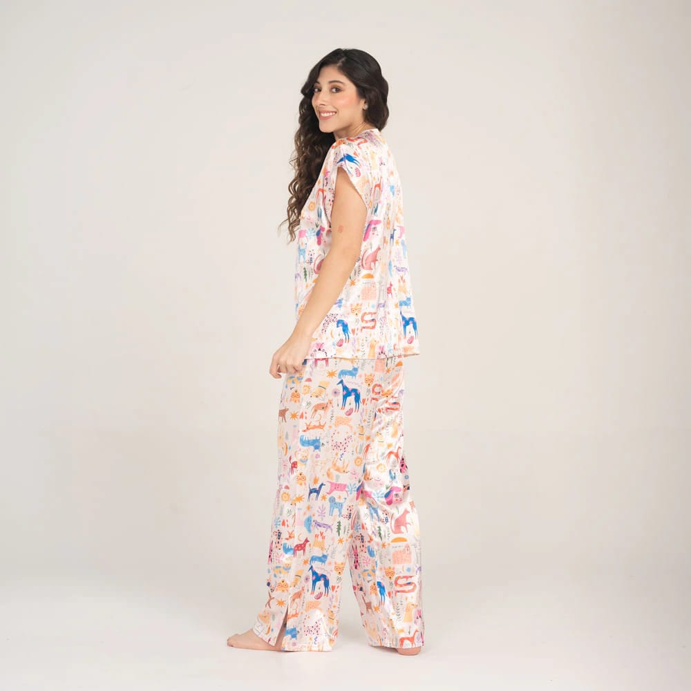 Pantalón Palazzo Satin Felicidad. - imagen 2