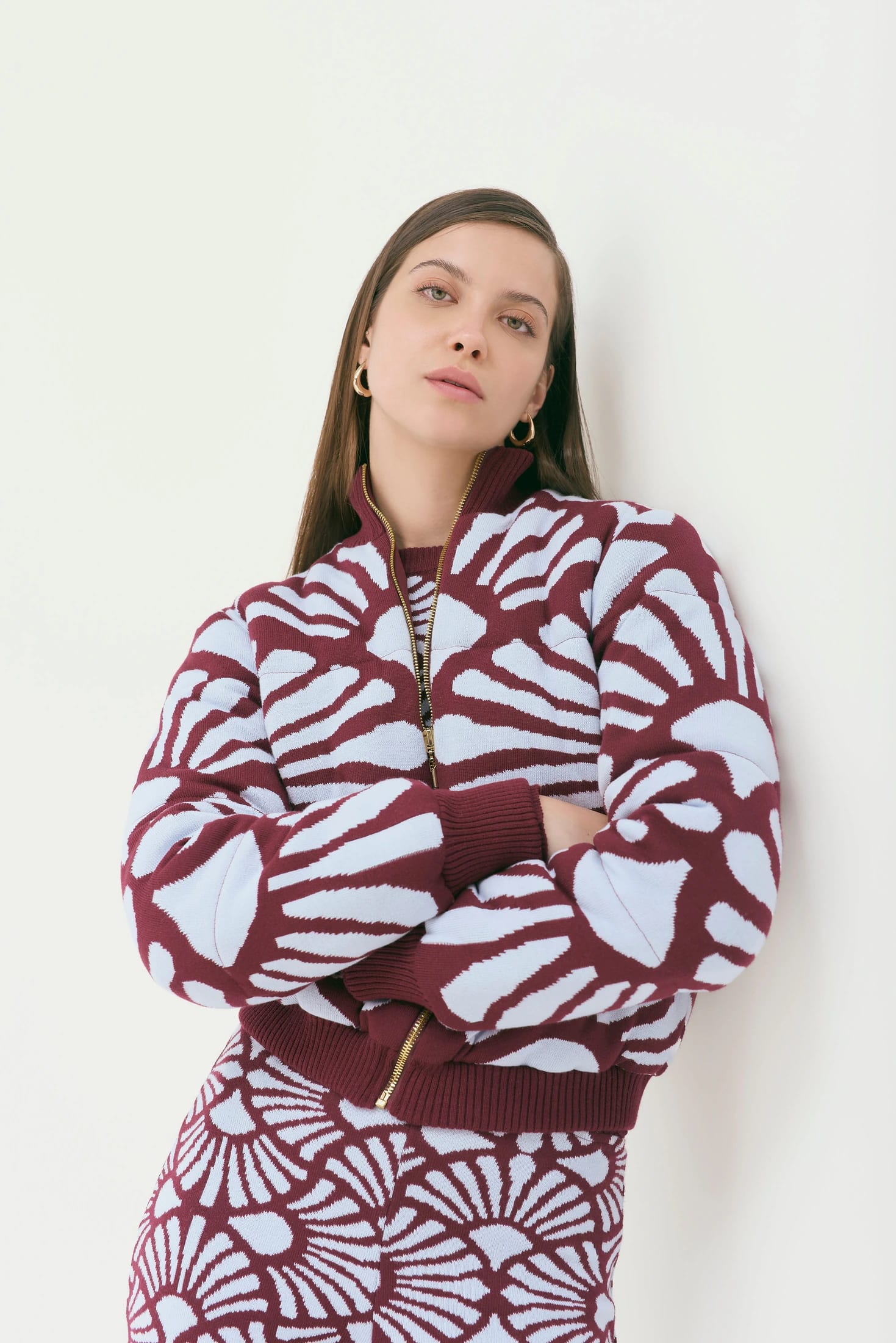 Bomber Jacket Venus Vinotinto-Celeste - imagen 1