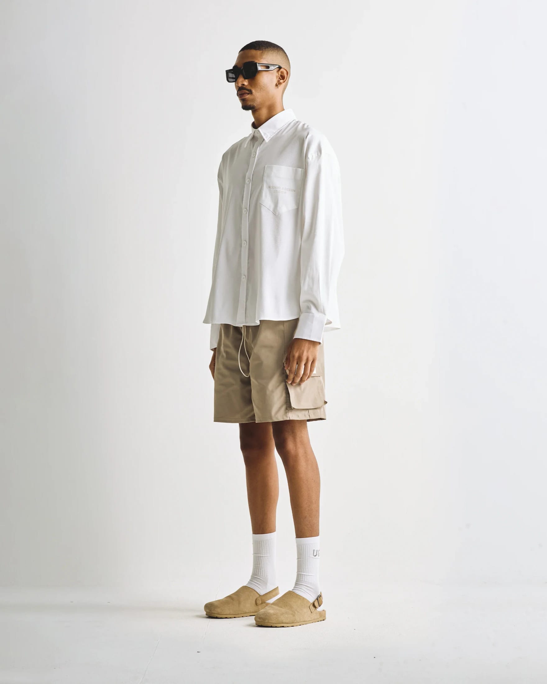Basics Undergold Design Studio Long Sleeve Boxy Shirt Bone - imagen 6