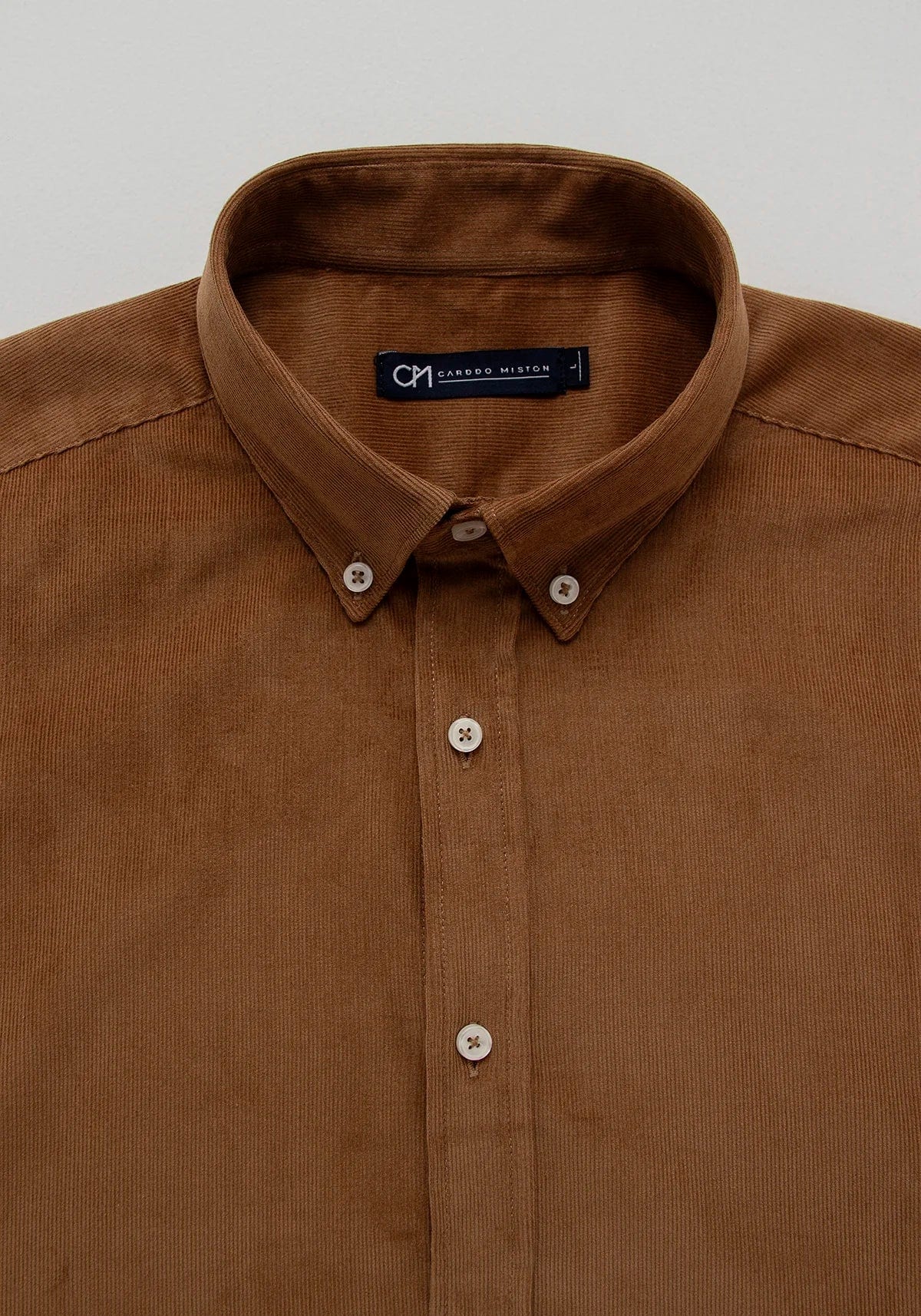 Camisa Micropana Botón Contraste Algodón Caramelo - imagen 2