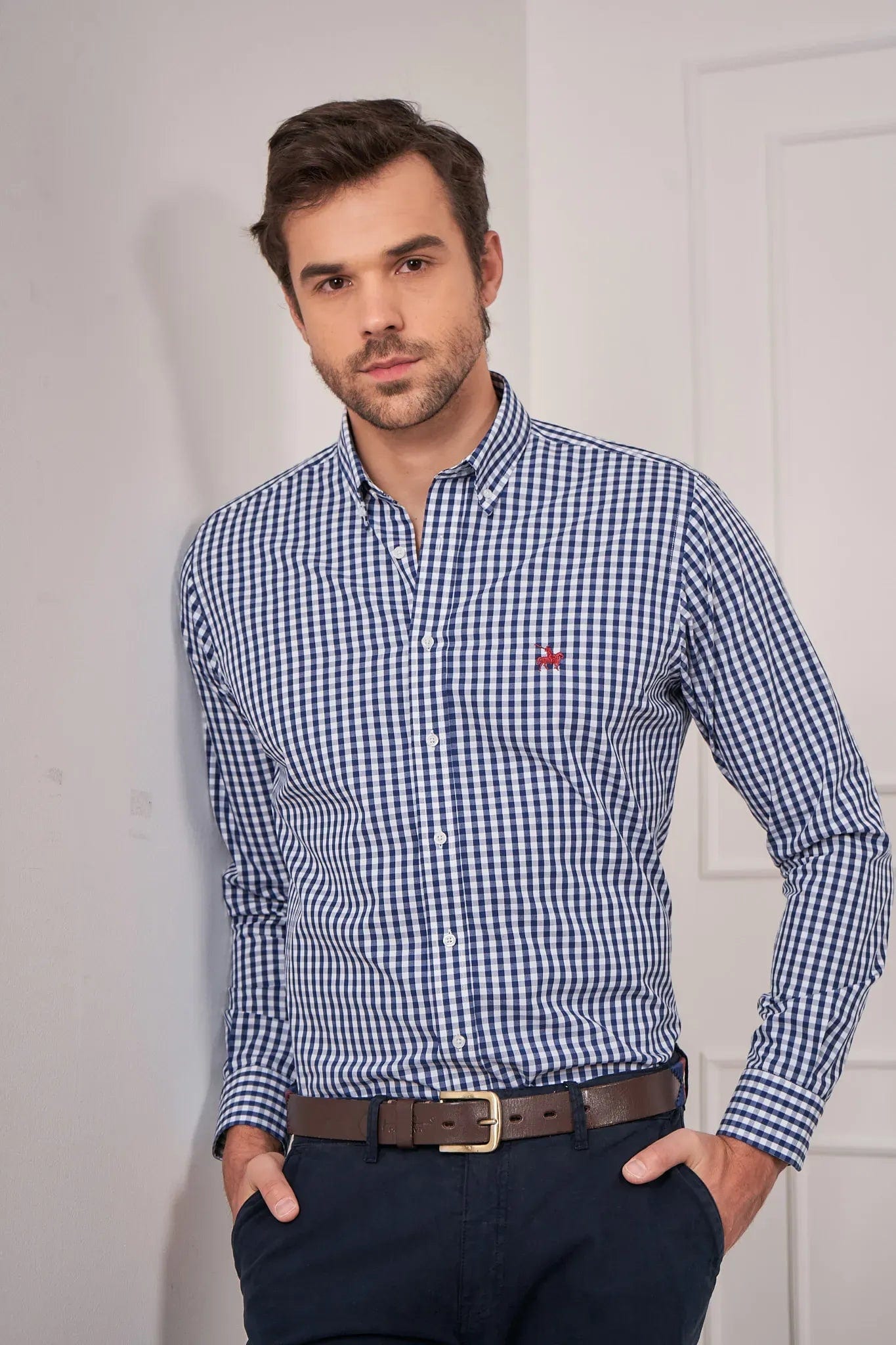Camisa cuadros Hombre Azul Oscuro - imagen 4
