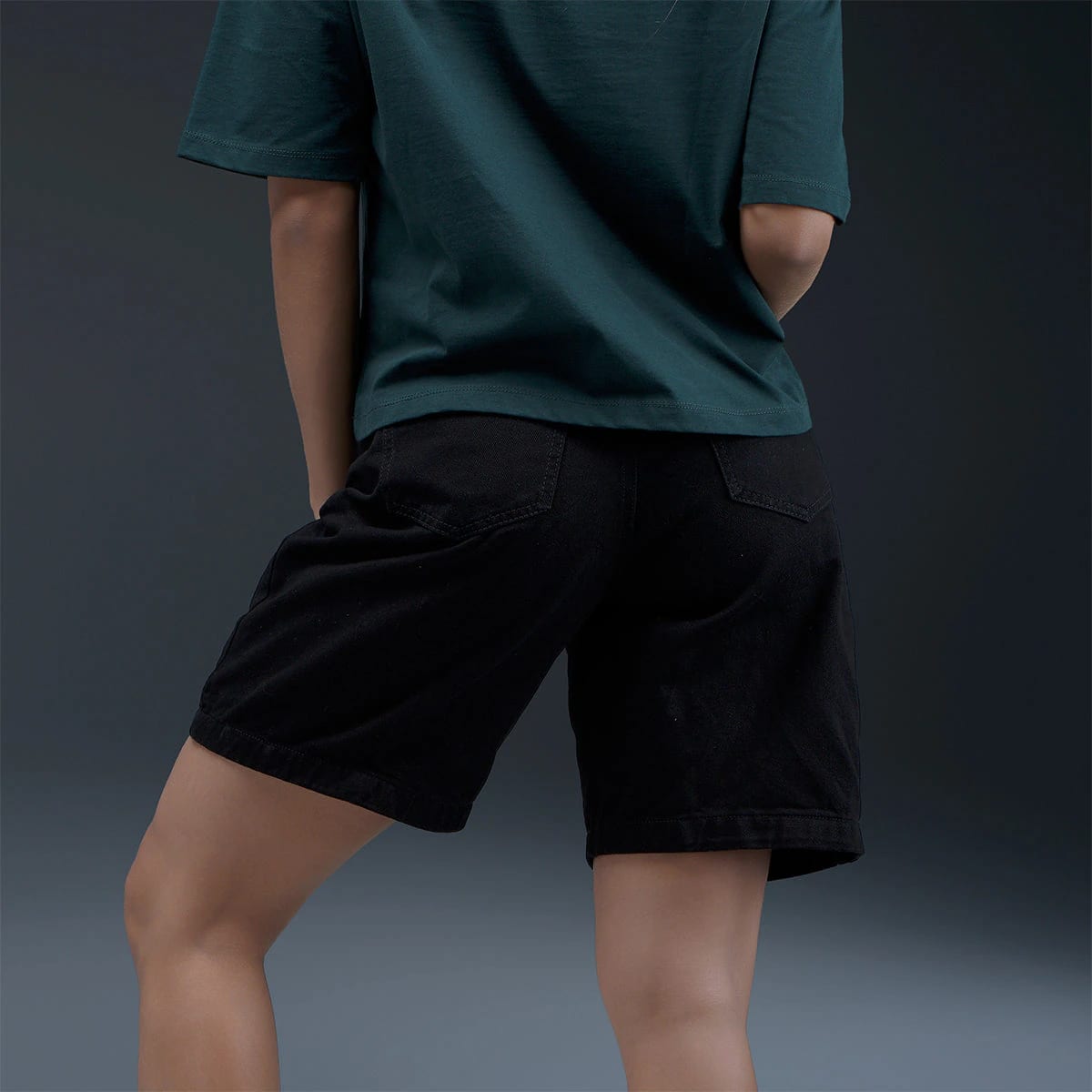 Short Negro Denim Mujer - imagen 2