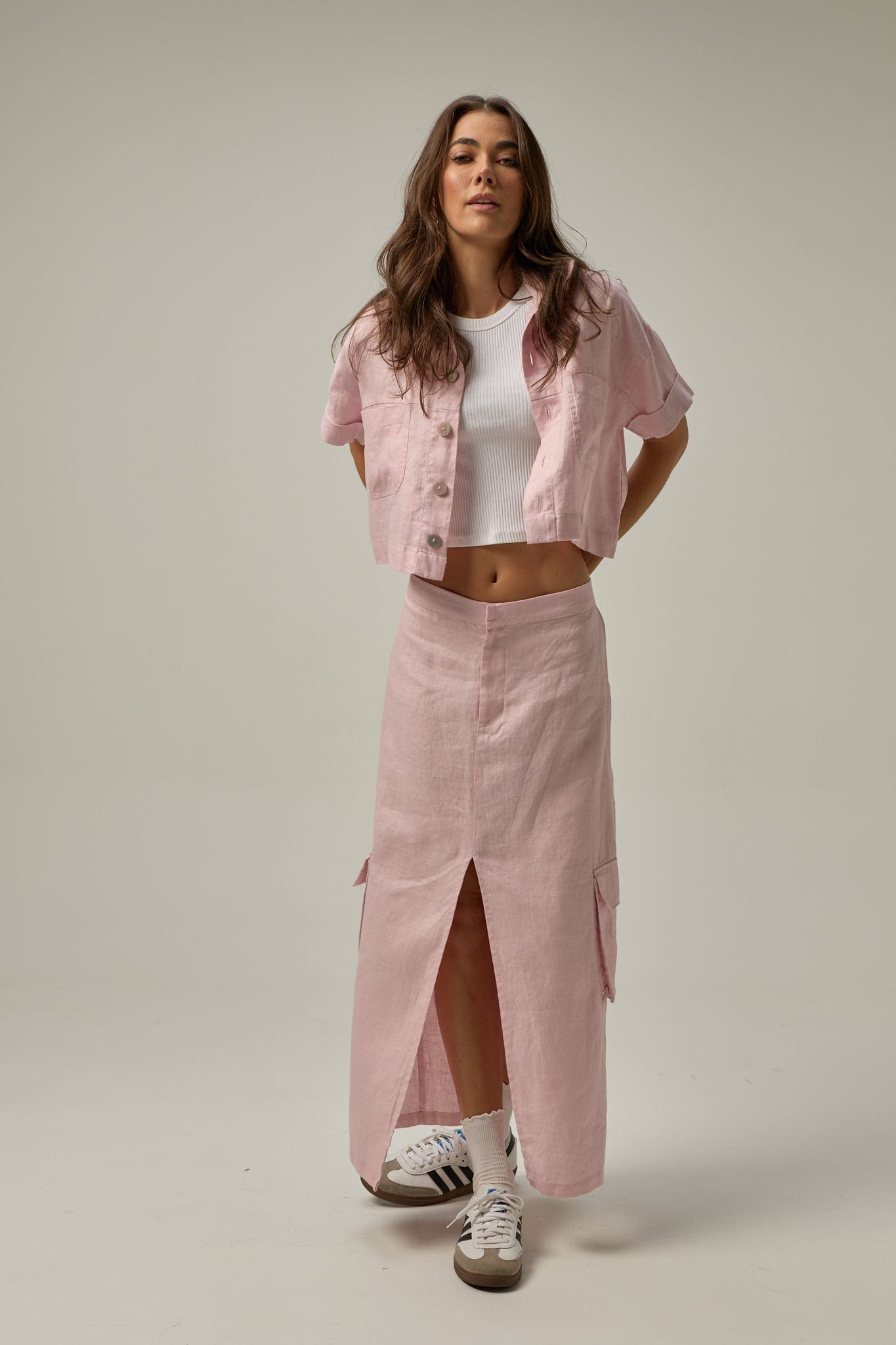 Camisa Rise de lino | Rosado - imagen 2