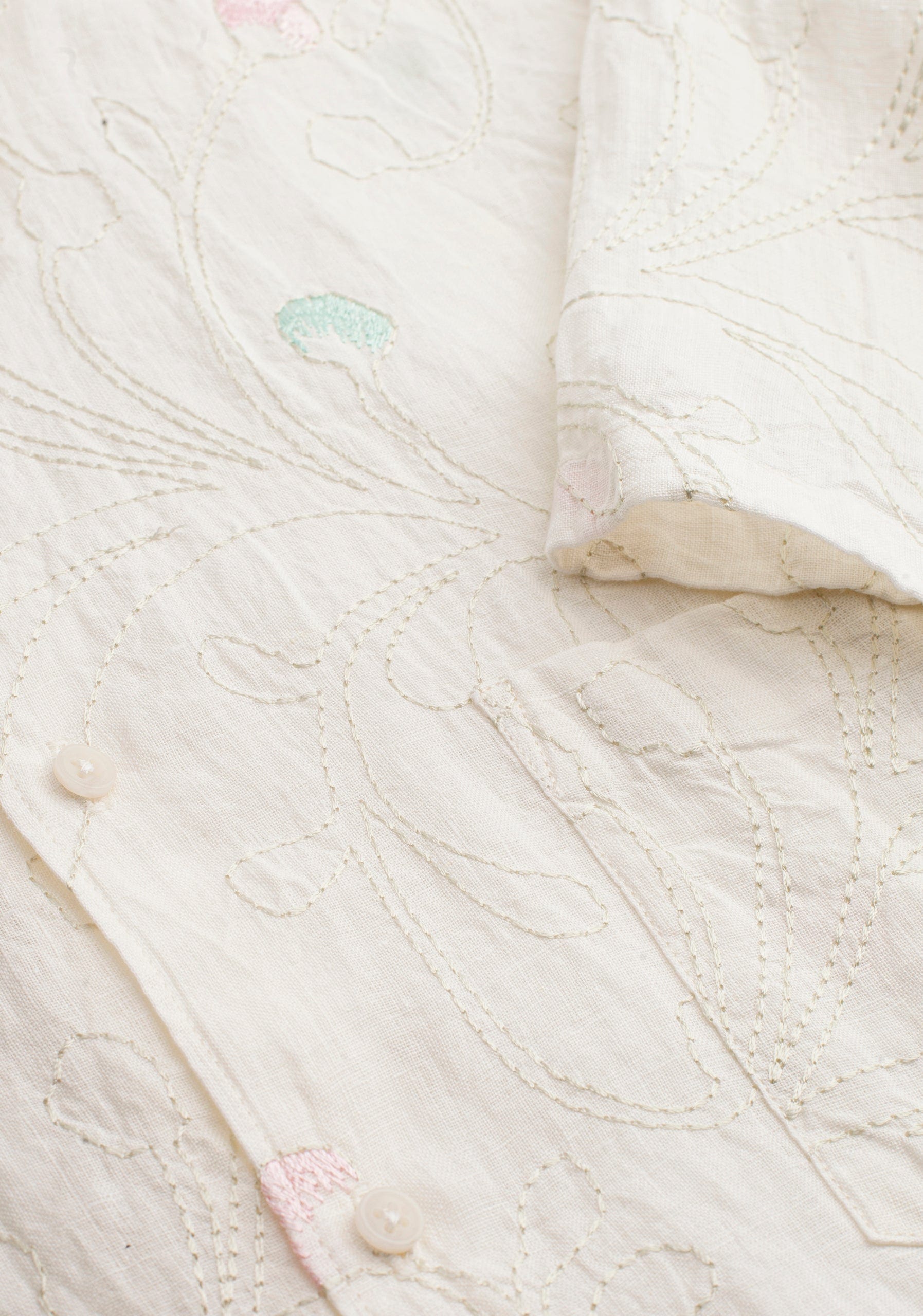 Camisa Lino Harlem Bordado Marfil - imagen 3