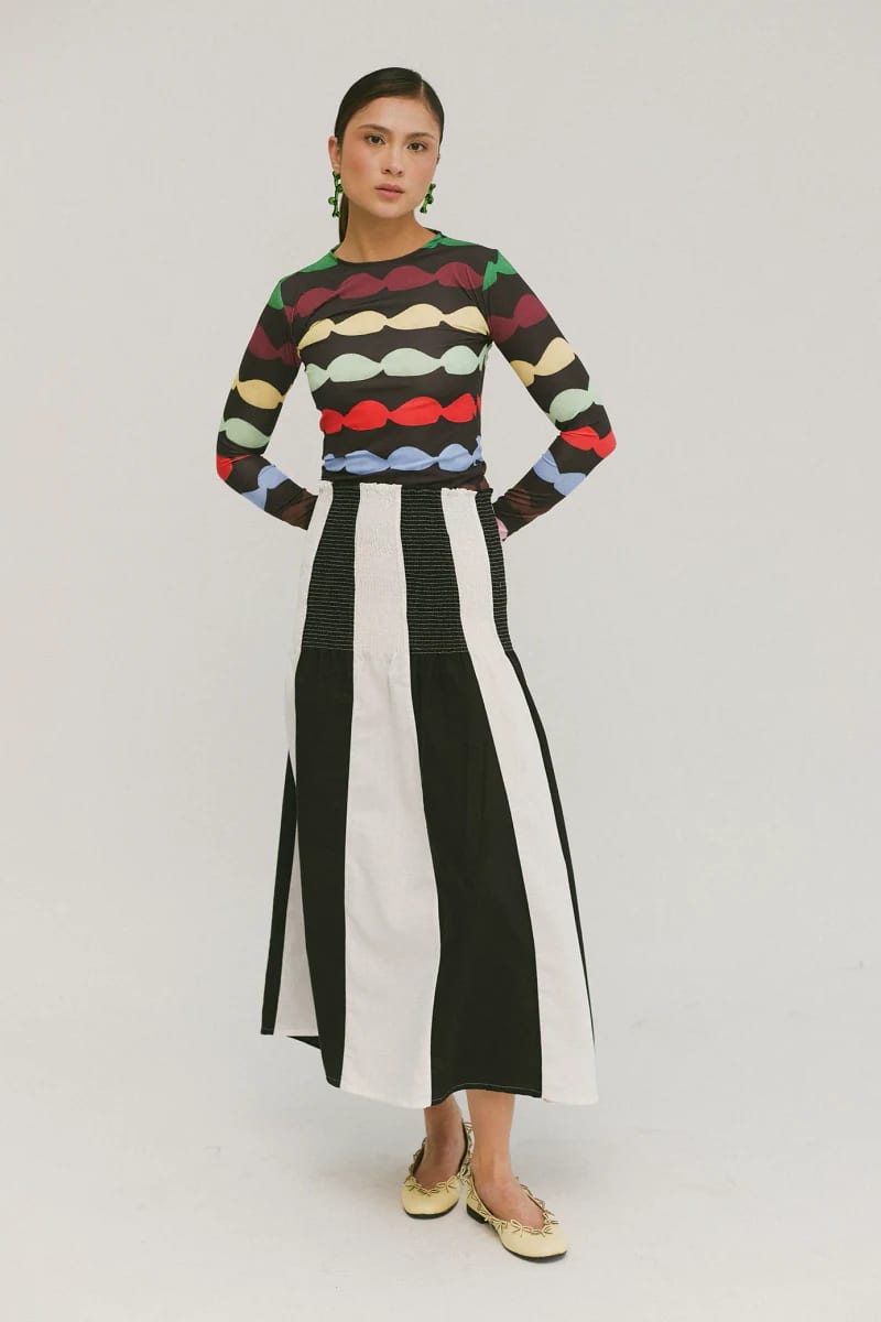 Falda Shirred Glaseado Bicolor - imagen 5