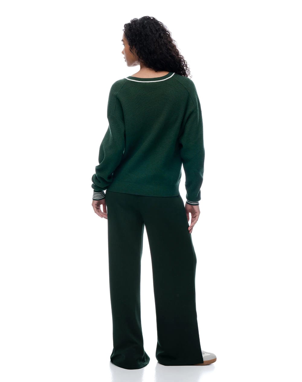 Suéter relaxed tejido verde mujer - imagen 5