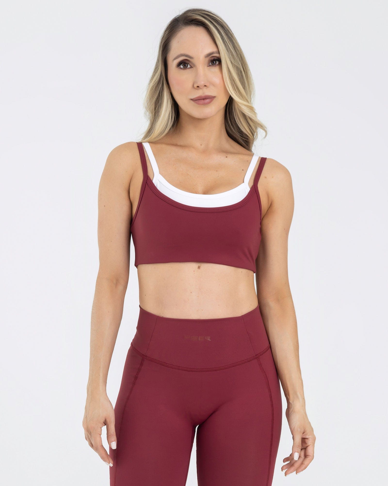 Top manga sisa double rojo granate pilates FIBER - imagen 1