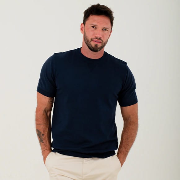 T-SHIRT BASICO TEJIDO HOMBRE - imagen 1