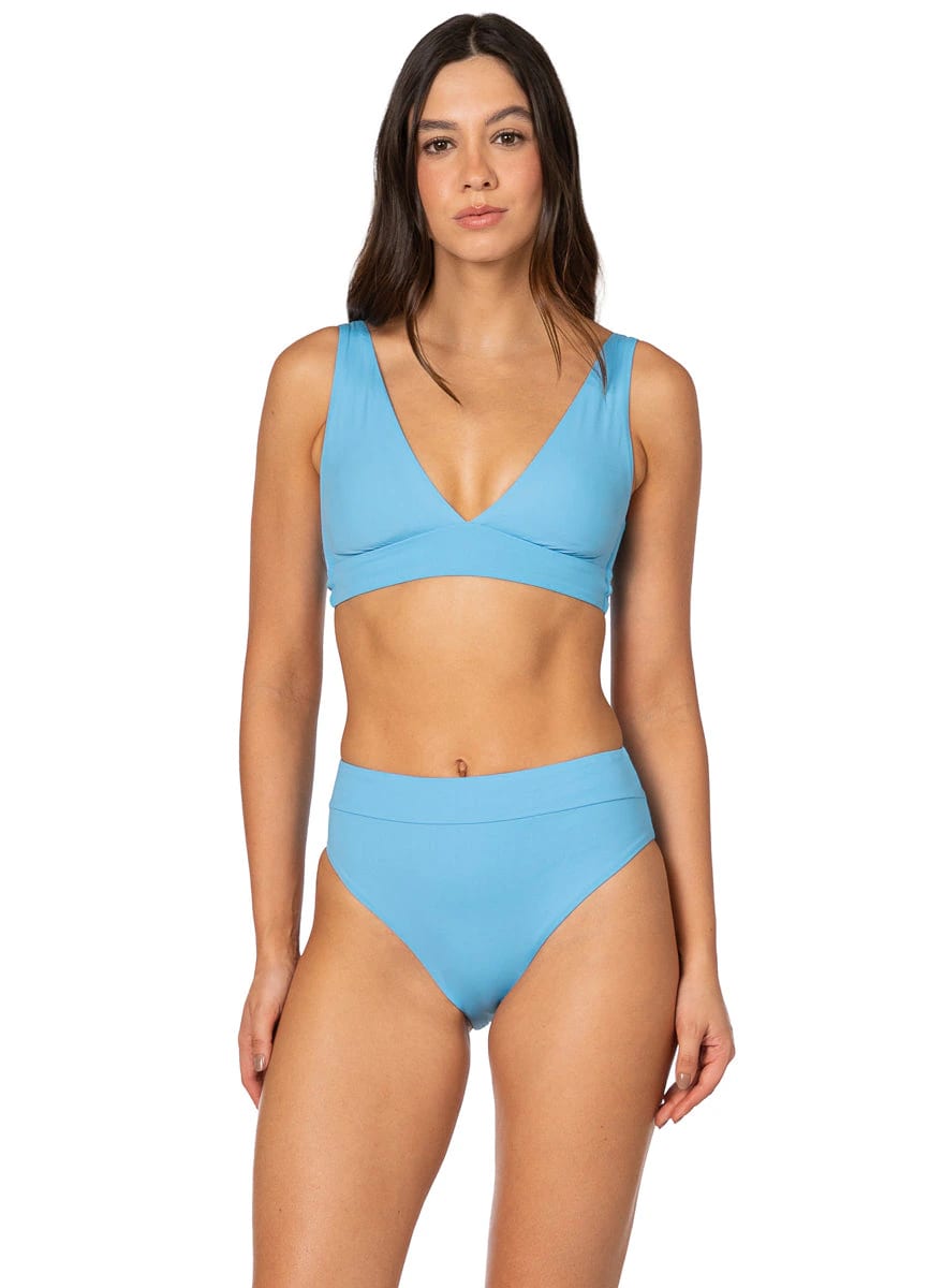 Maaji Stone Blue Allure Long Line Triangle Bikini Top - imagen 1