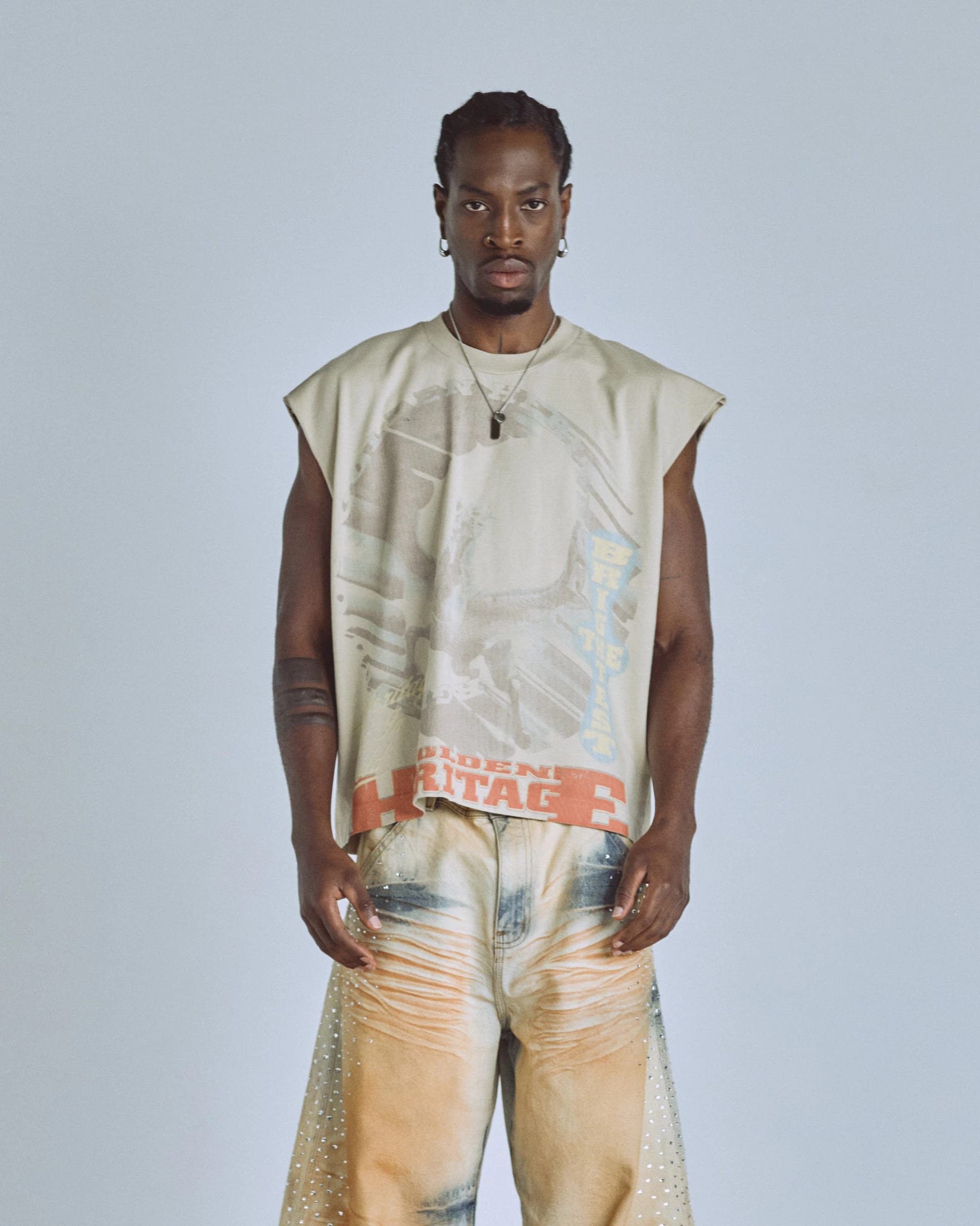 Golden Heritage Pegasus Sleeveless Tshirt Cream - imagen 2