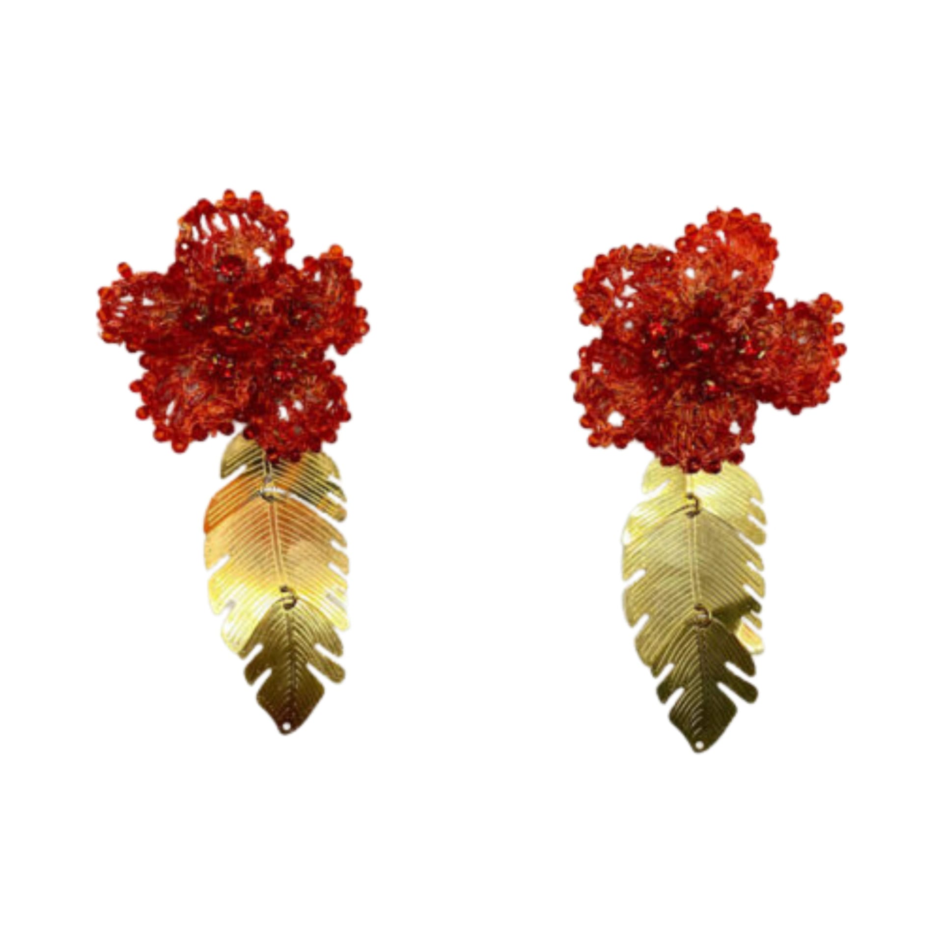Leaf Of Light Red Earrings - imagen 1